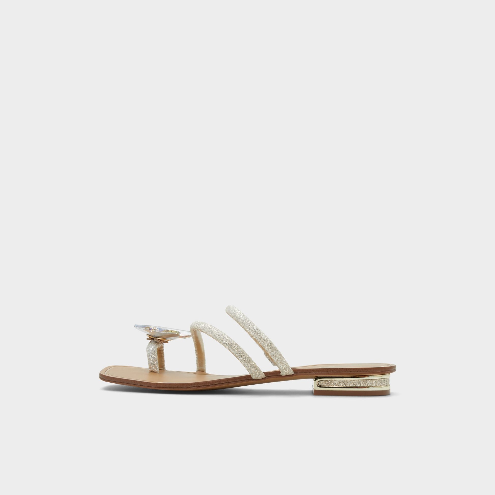 Side view of Silver Garberia Flip flop