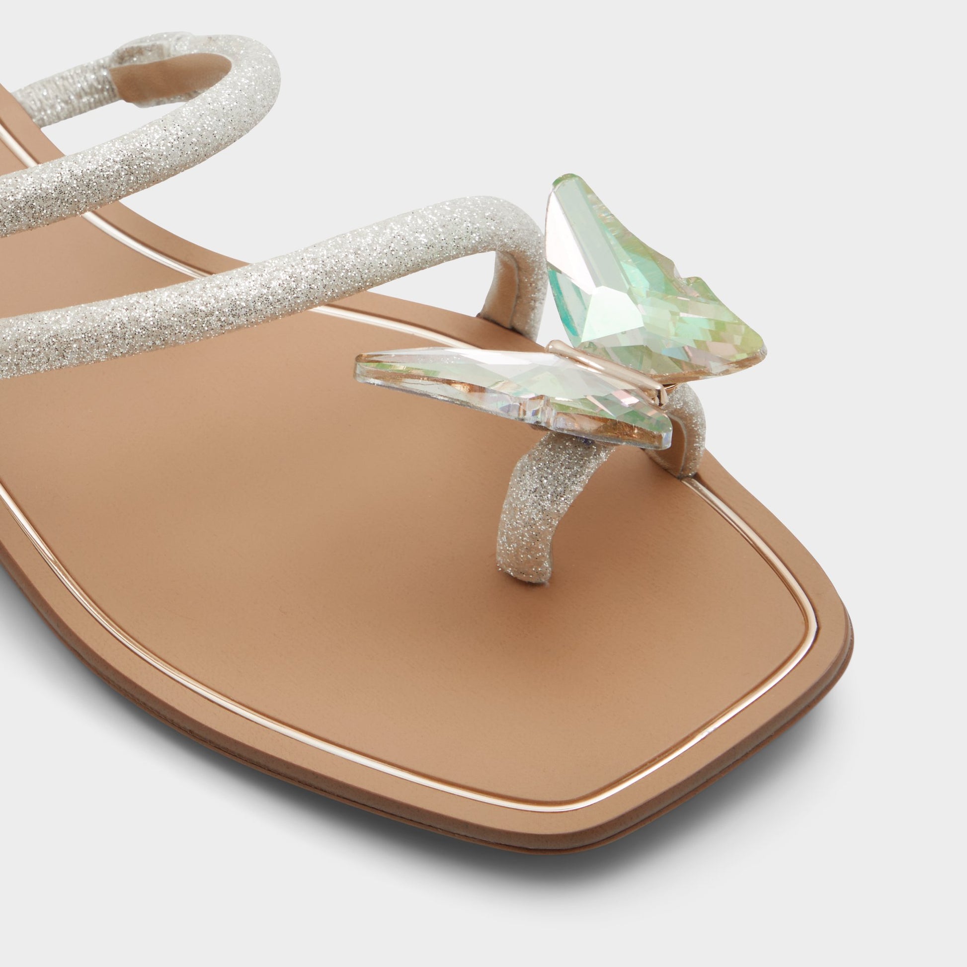 Close-up of the Silver Garberia Flip flop
