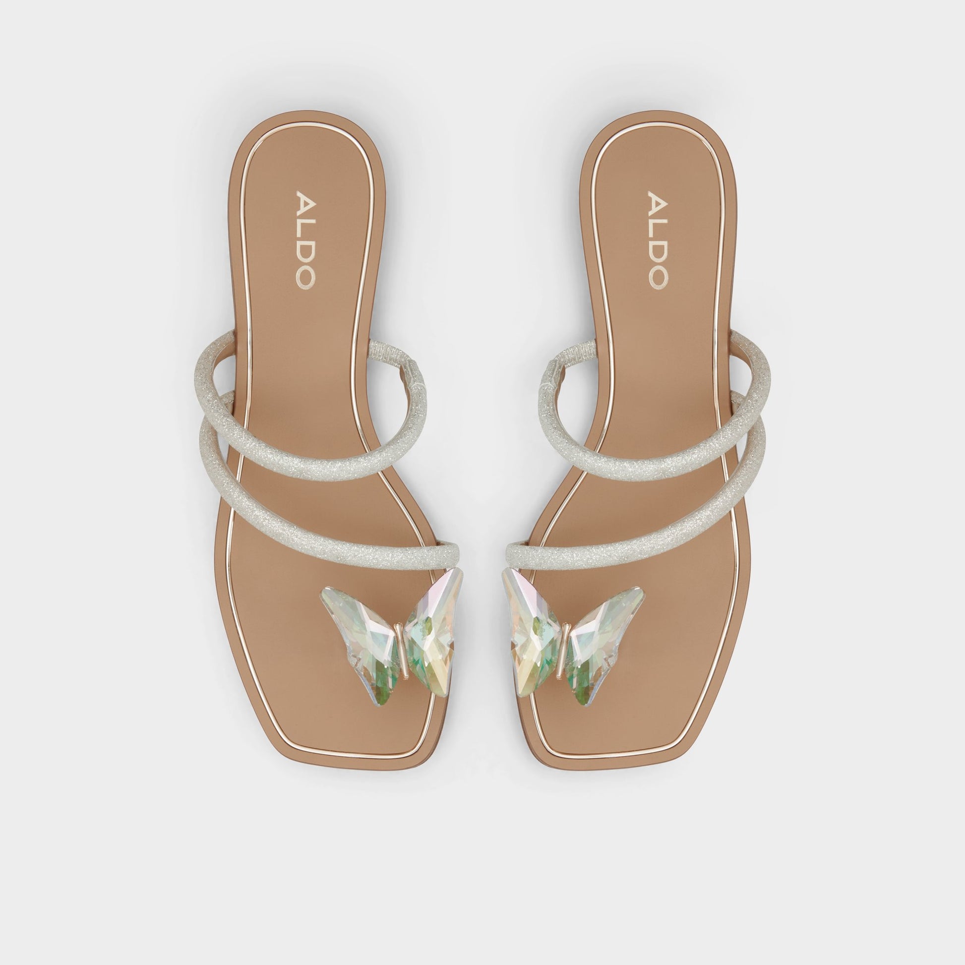 Top-down view of the Silver Garberia Flip flop