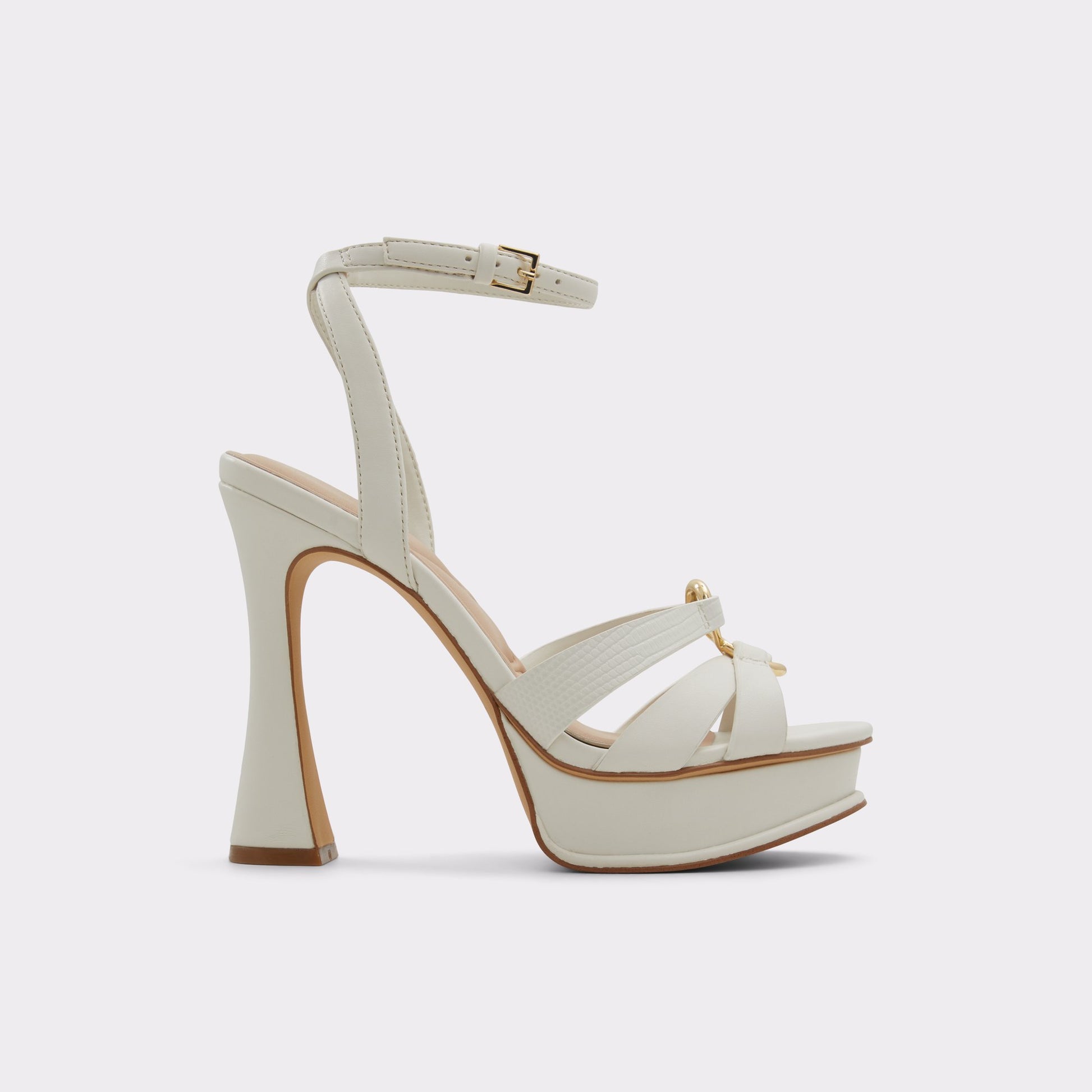 Main View of White/Bone Elbalia Strappy heeled sandal for Womens