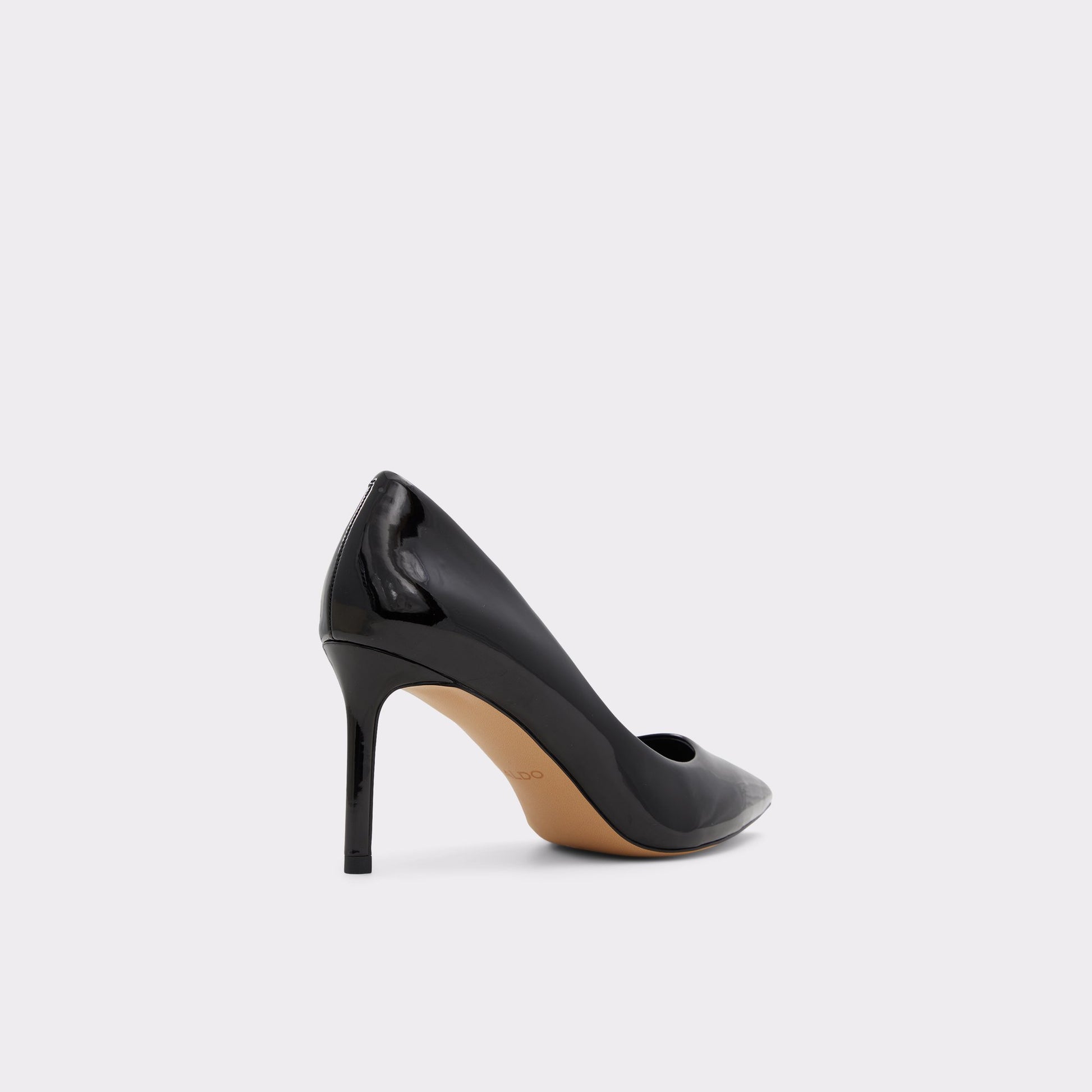 Three-quarter angle of Black Stessymid Pump's back side