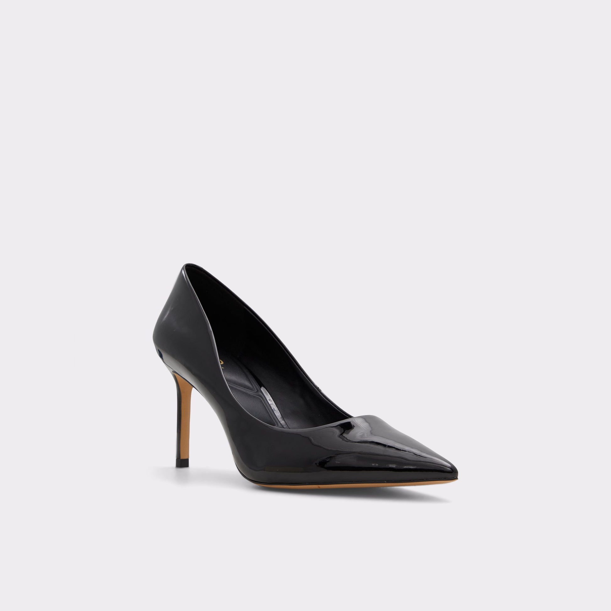 Three-quarter angle of Black Stessymid Pump's front side