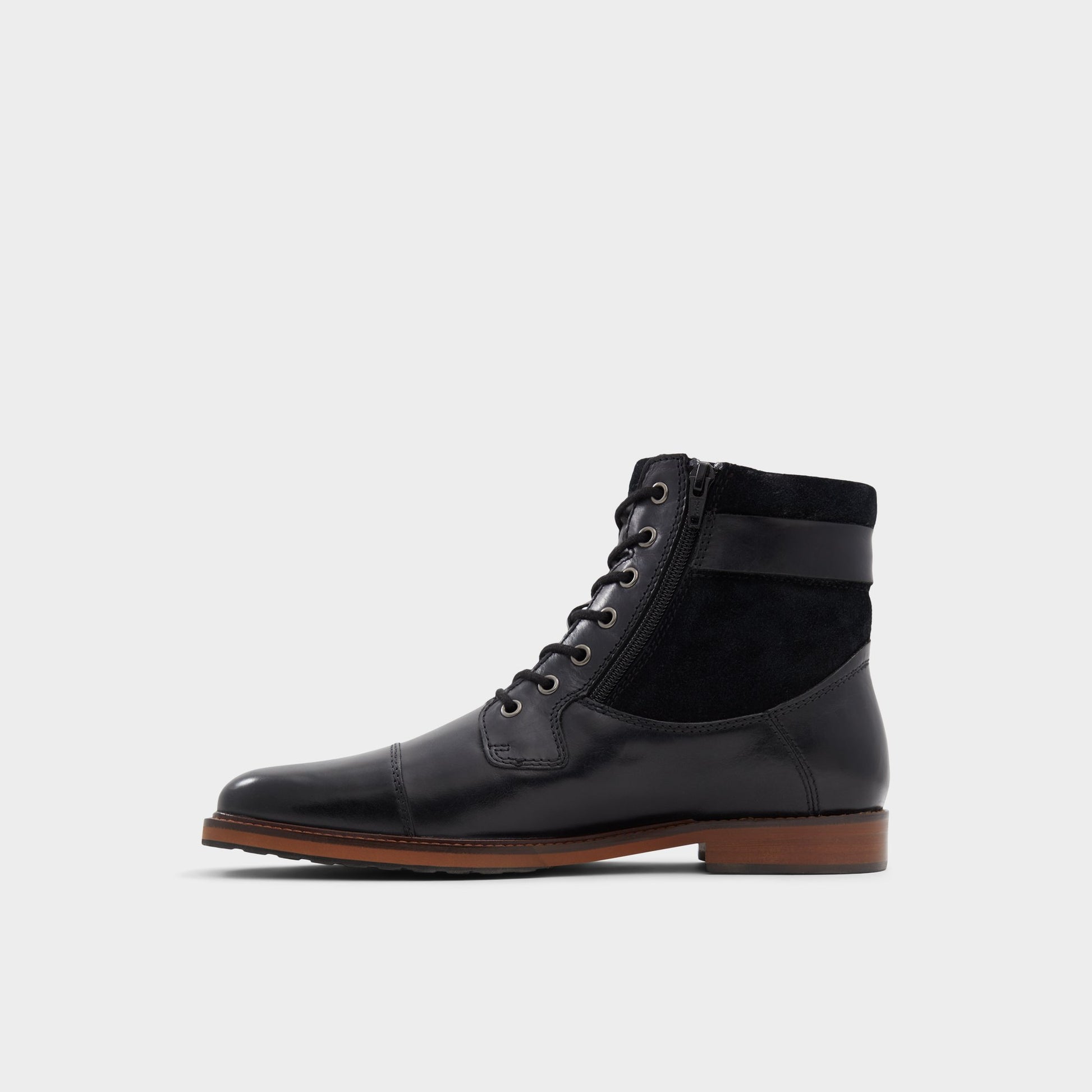 Side view of Black Constantine Lace-up boot