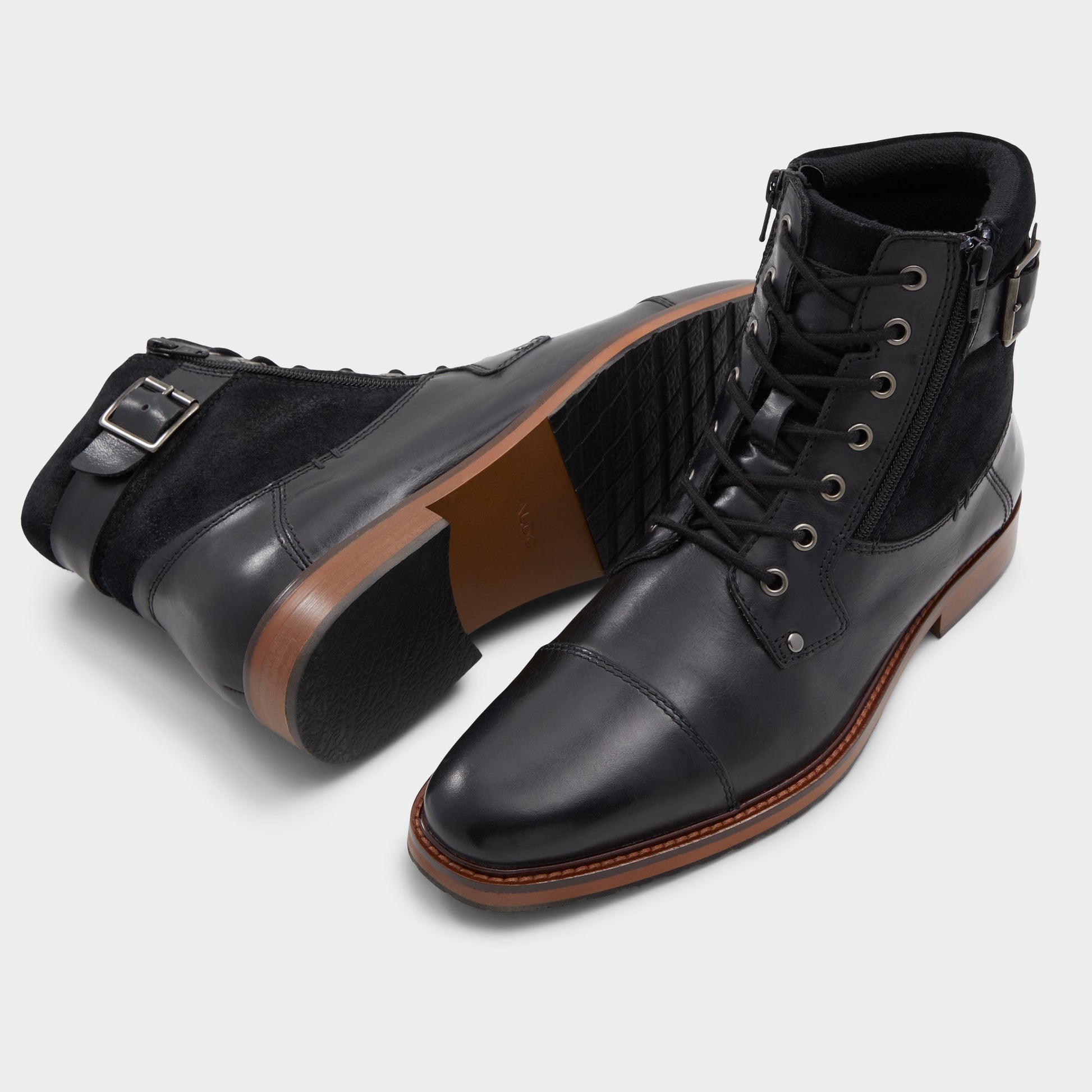 Highlighted view of a pair of Black Constantine Lace-up boots