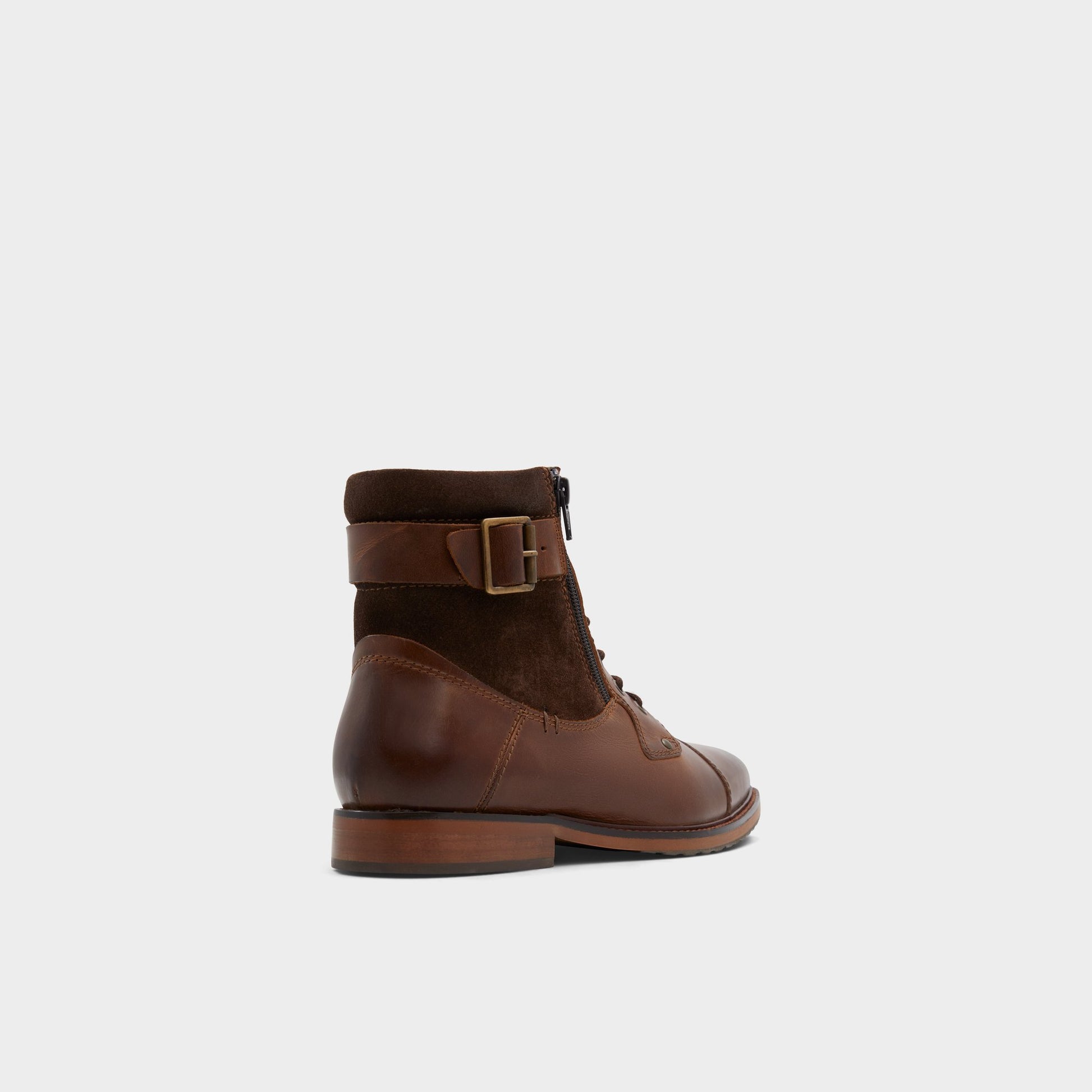 Three-quarter angle of Dark Brown Constantine Lace-up boot's back side