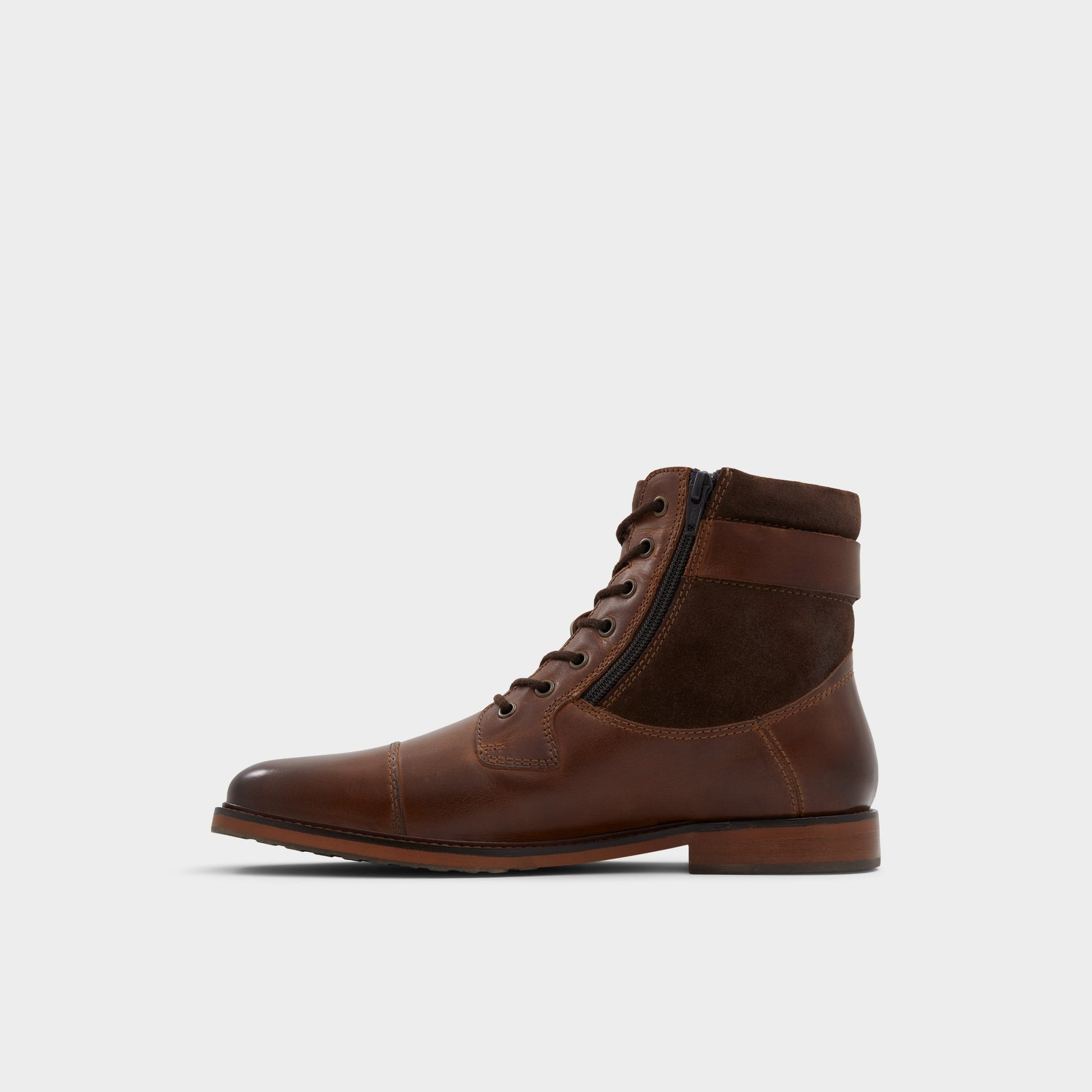 Side view of Dark Brown Constantine Lace-up boot