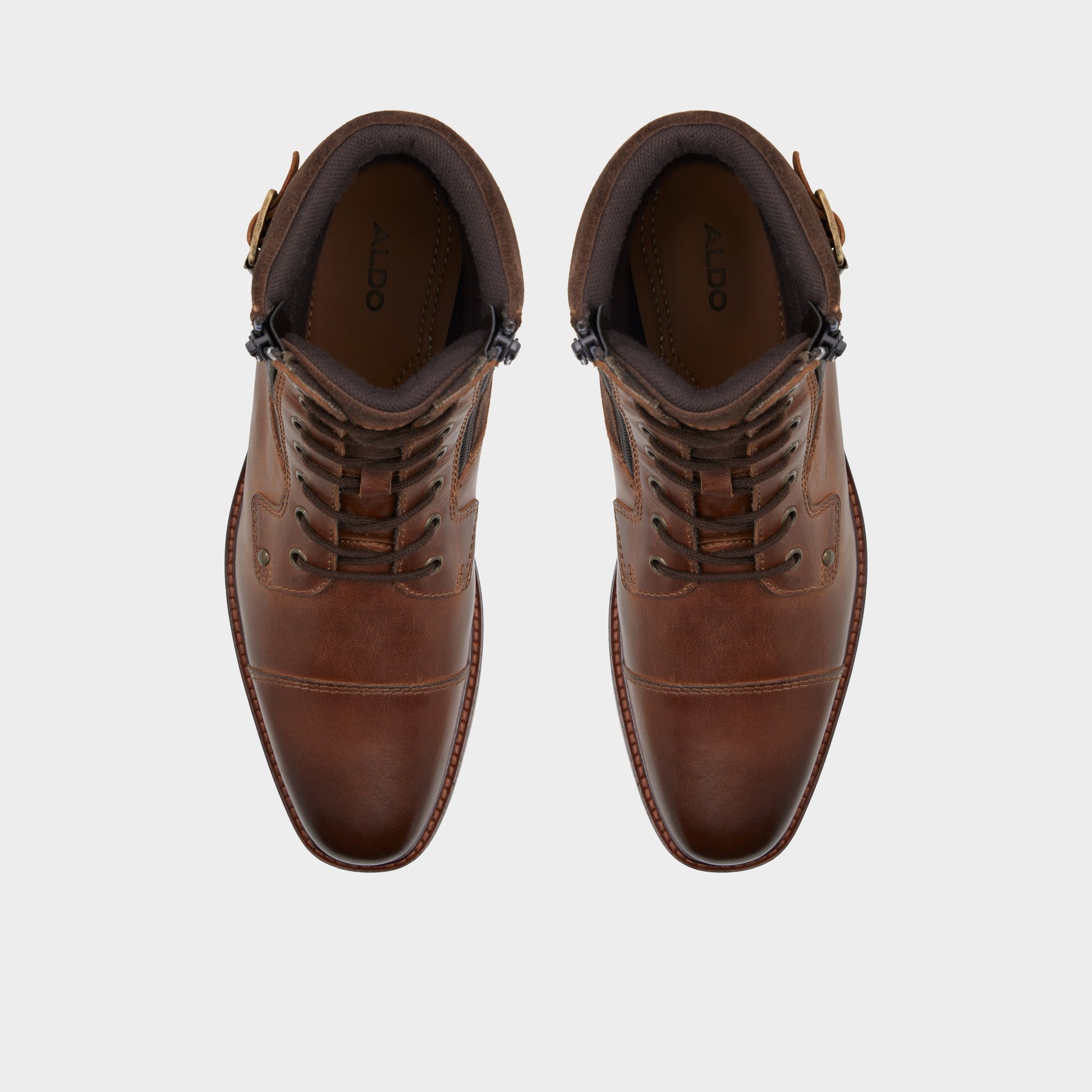 Top-down view of the Dark Brown Constantine Lace-up boot