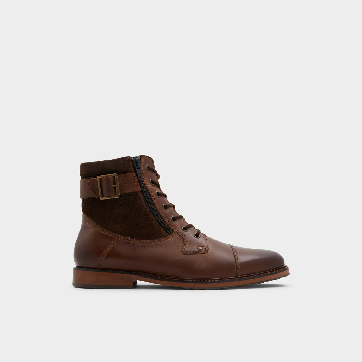 Aldo Dark Brown Leather Lace-Up Boots Walton in Dark Brown main image 4