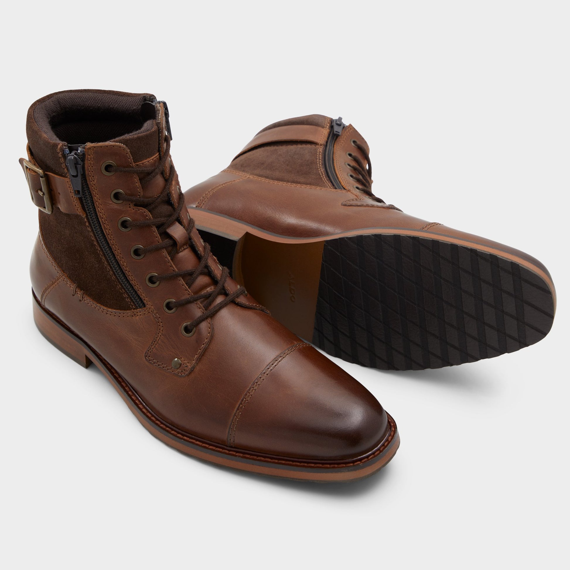 Highlighted view of a pair of Dark Brown Constantine Lace-up boots