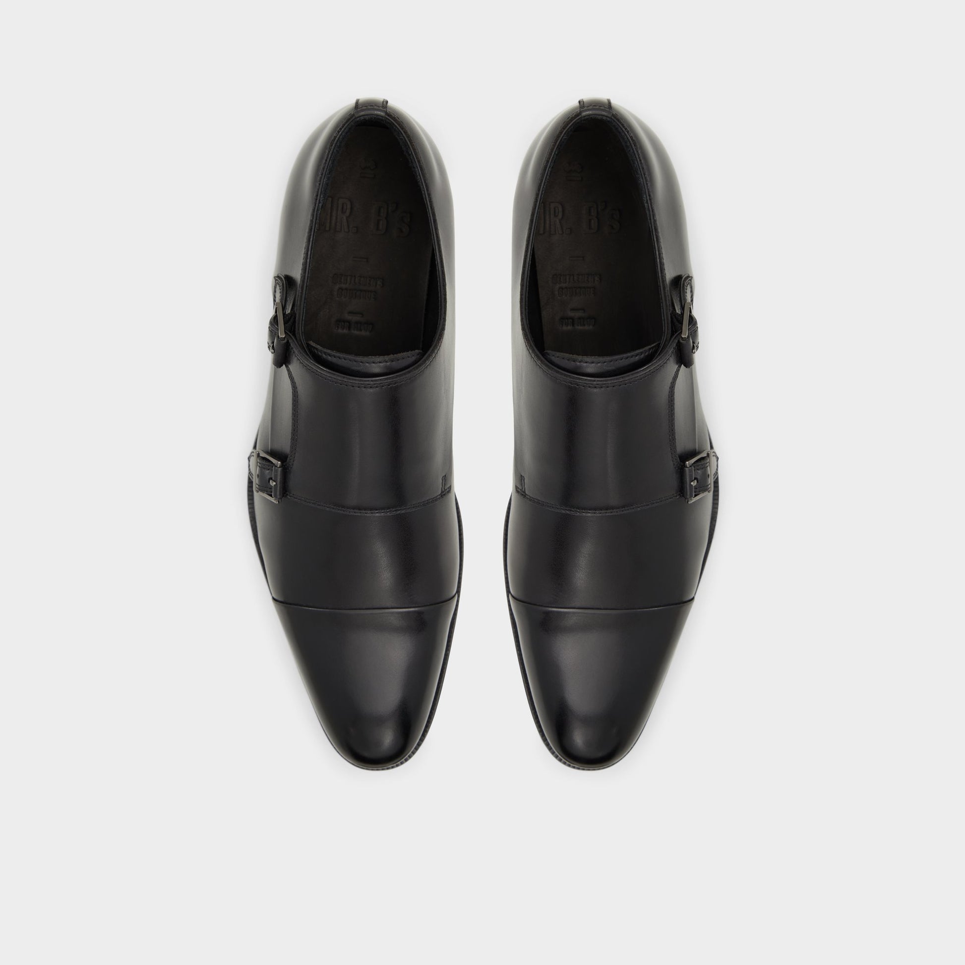 Top-down view of the Black Axwell Monkstrap loafer