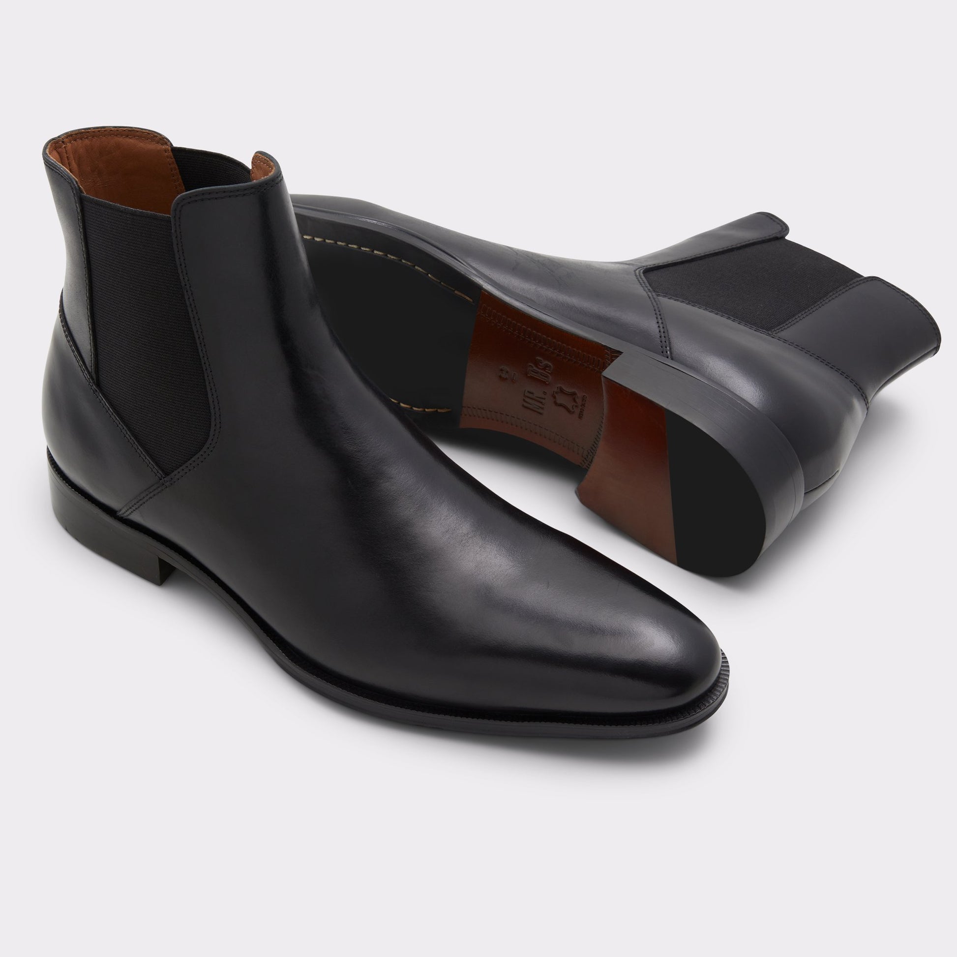 Highlighted view of a pair of Black Heaton Chelsea boots