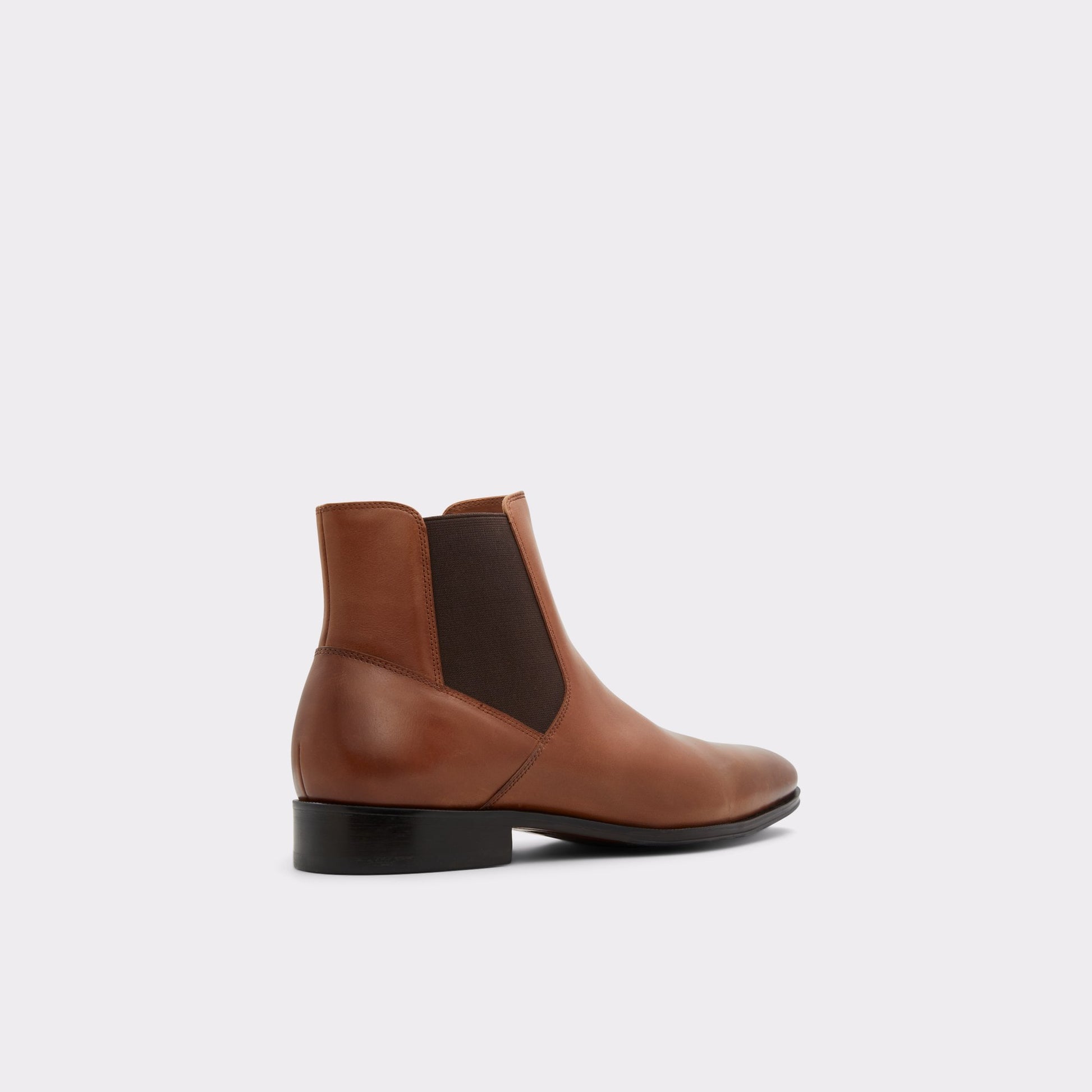 Three-quarter angle of Cognac Heaton Chelsea boot's back side