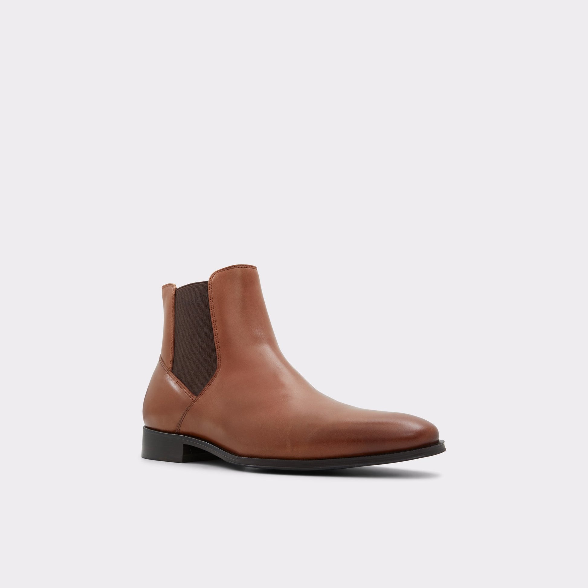 Three-quarter angle of Cognac Heaton Chelsea boot's front side