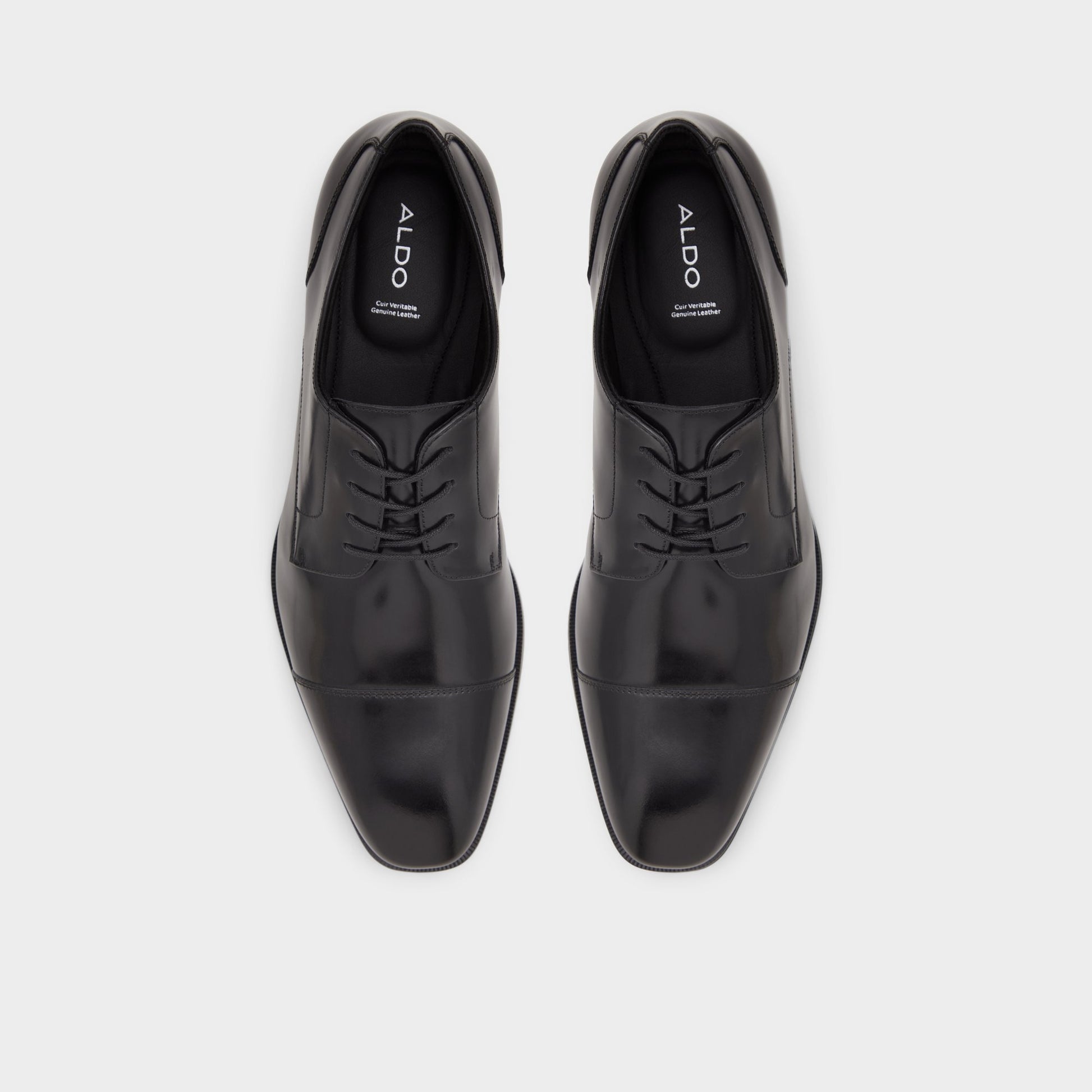 Top-down view of the Black Callahan Derby shoe