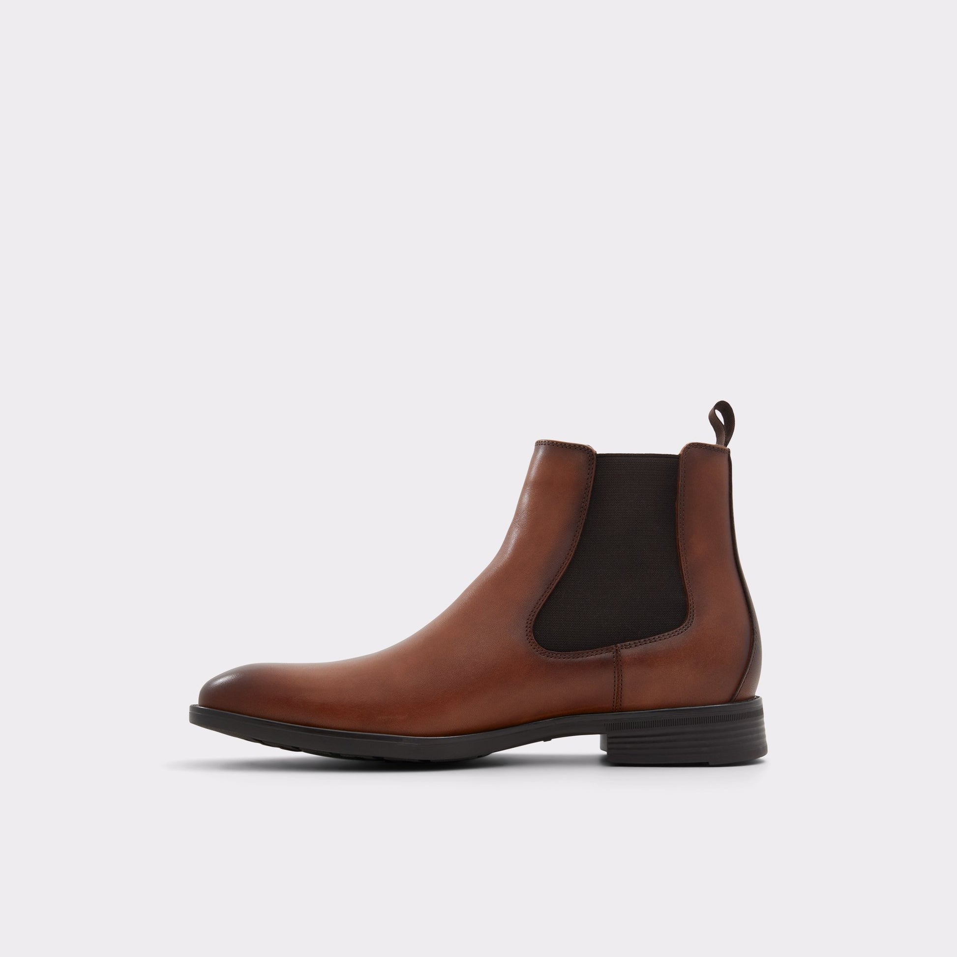 Side view of Cognac Chambers Chelsea boot