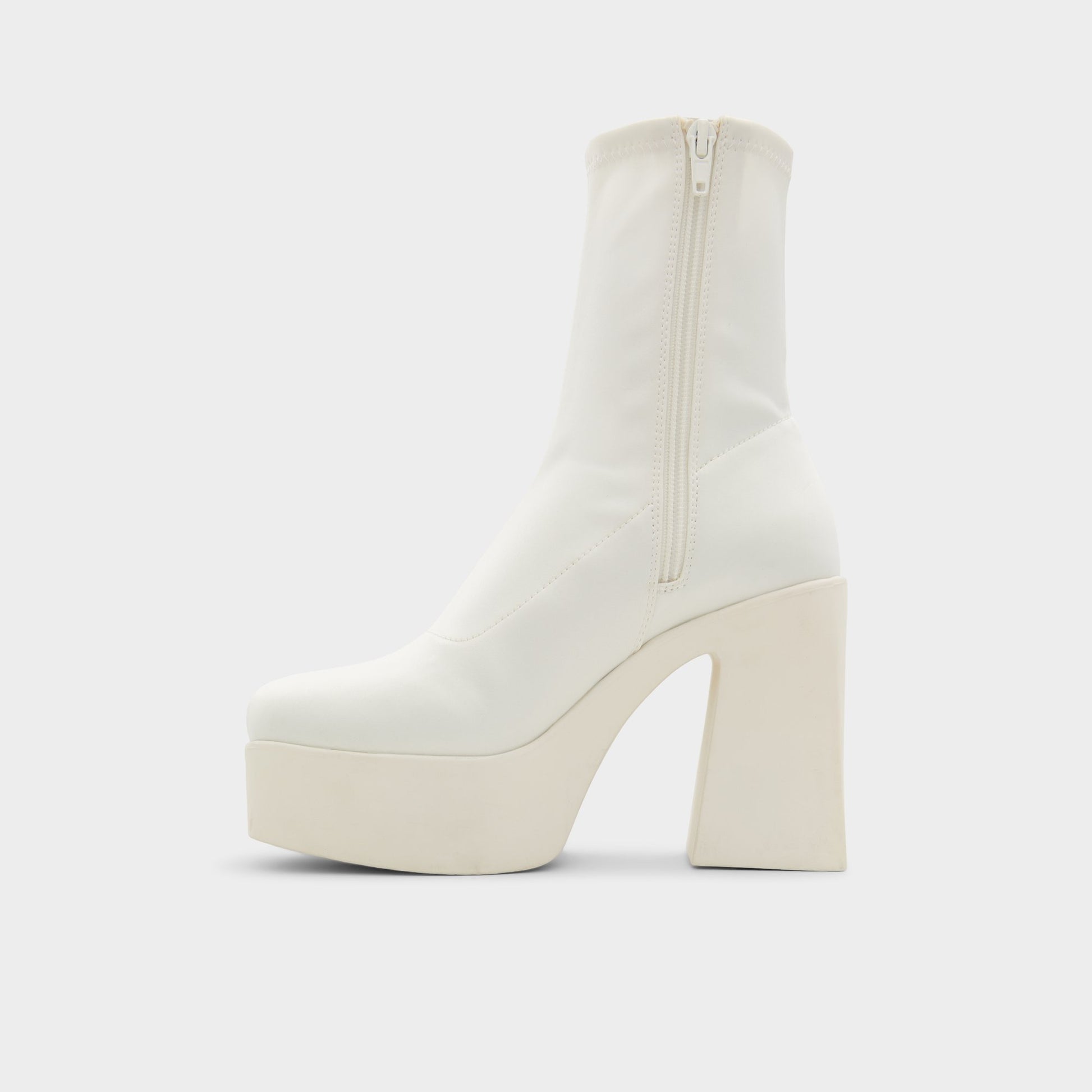 Side view of White/Bone Grandstep Ankle boot