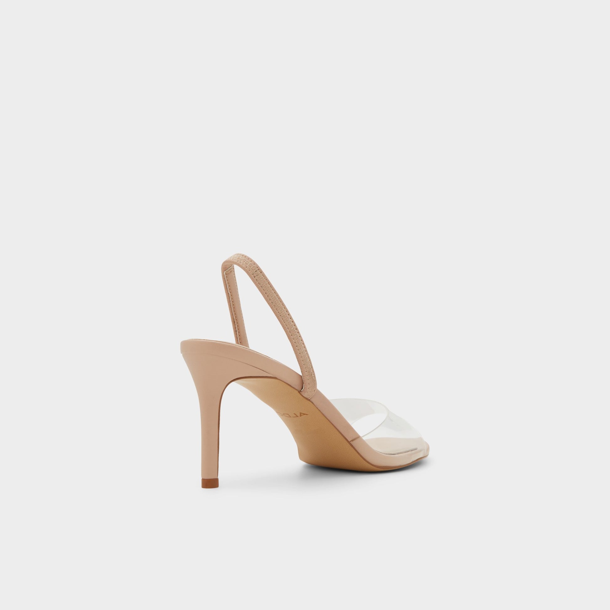 Three-quarter angle of Bone Aitana Strappy heeled sandal's back side