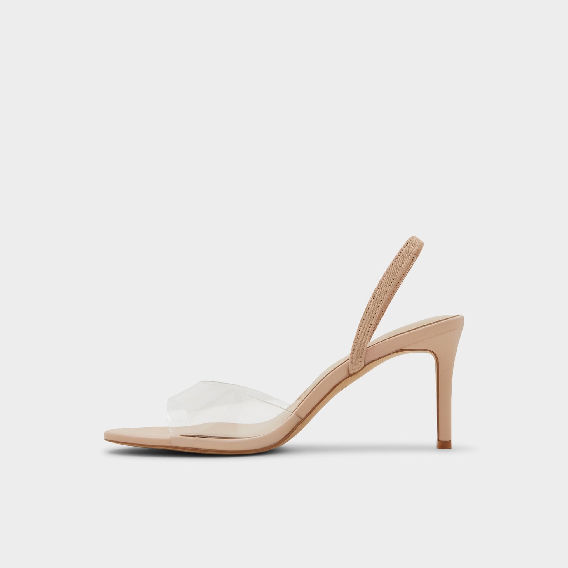 Side view of Bone Aitana Strappy heeled sandal