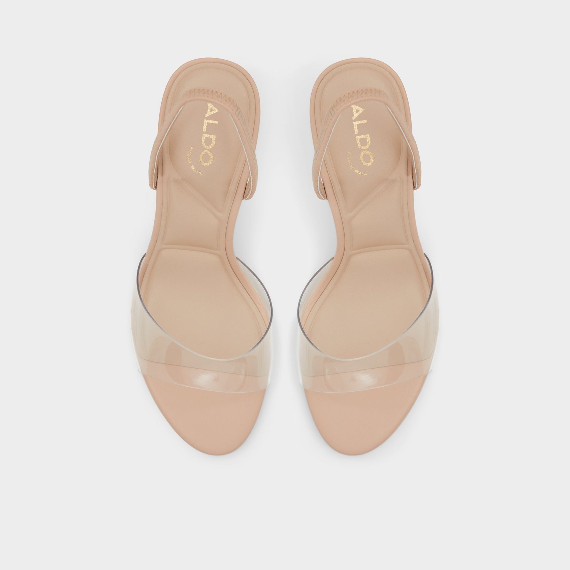Top-down view of the Bone Aitana Strappy heeled sandal