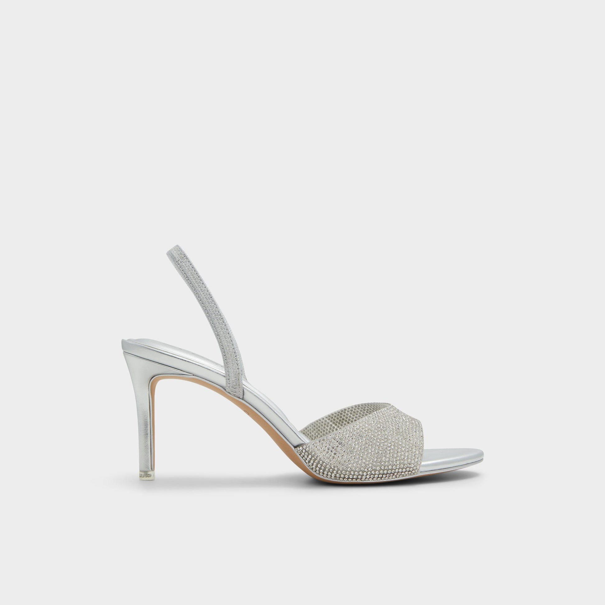 Main View of Silver Aitana Slingback heeled sandal for Womens