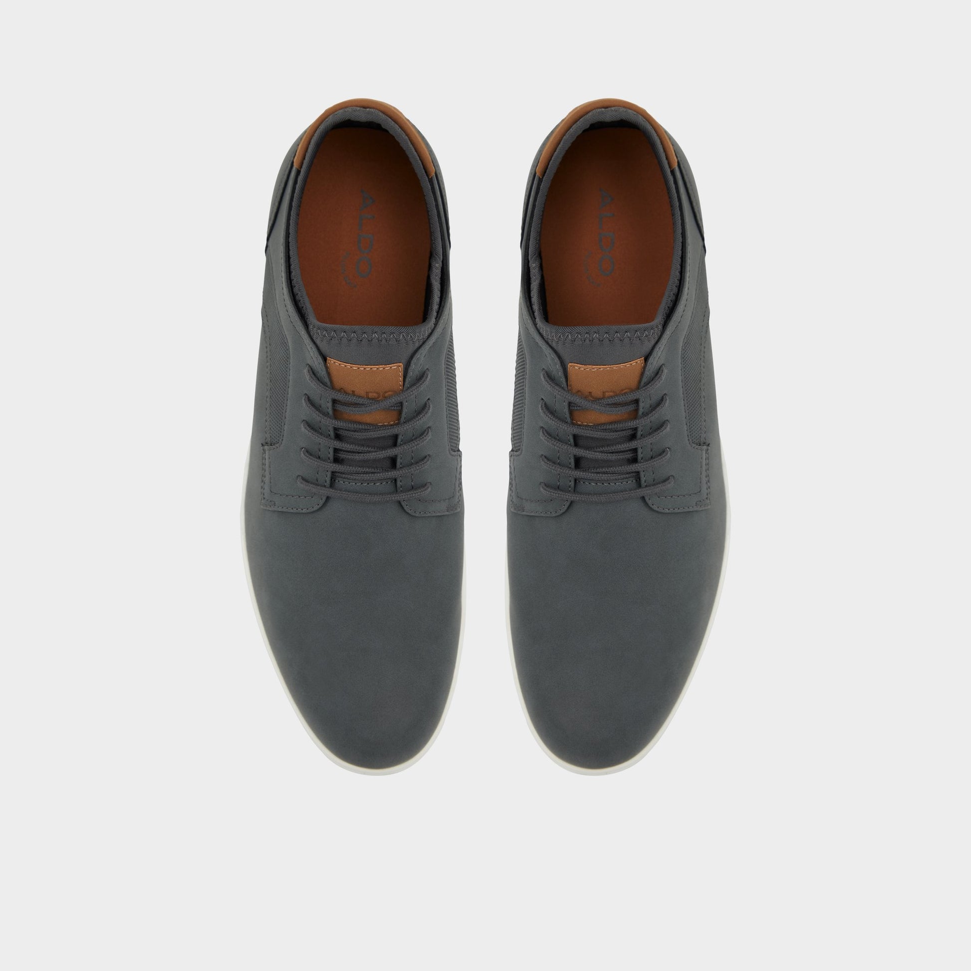Top-down view of the Dark Grey Drymos Oxford shoe