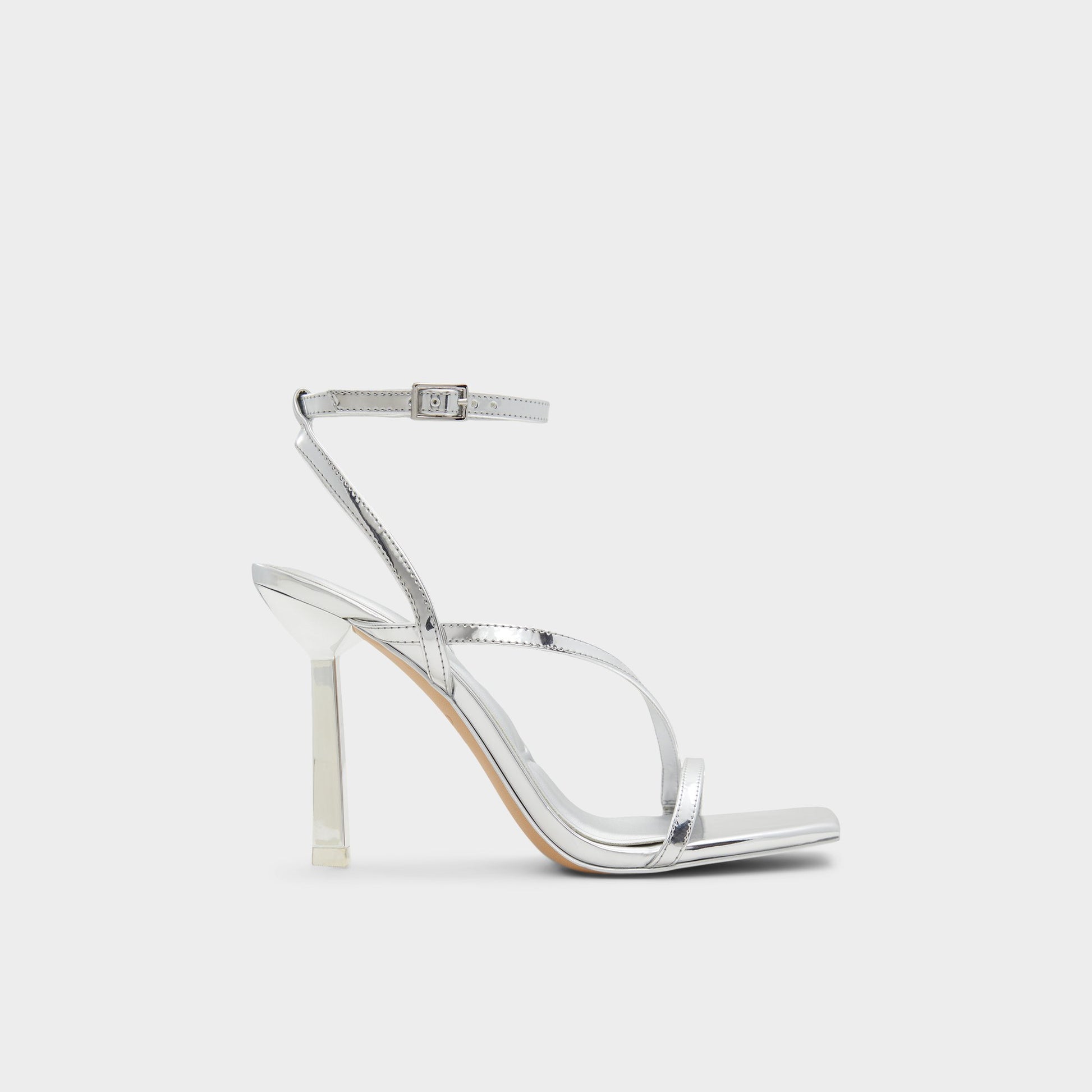 Main View of Silver Scintilla Strappy heeled sandal for Womens