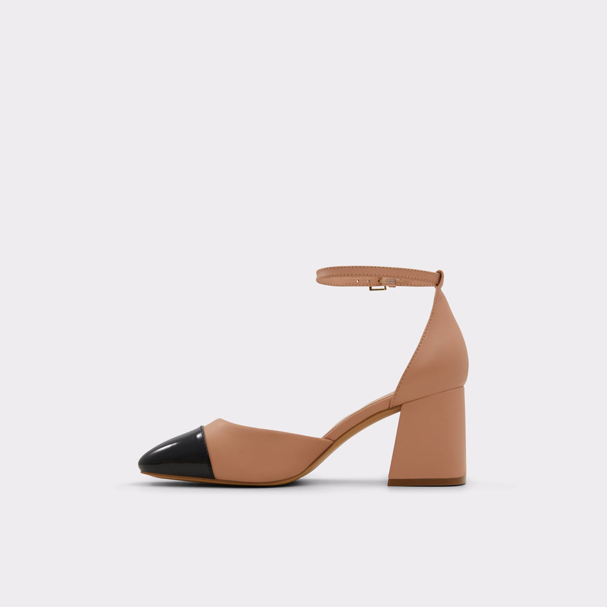 Vue latérale de Débordement Beige Silvana Chaussure à talon haut à lanières