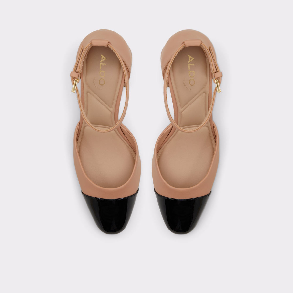 Vue de dessus de la Débordement Beige Silvana Chaussure à talon haut à lanières