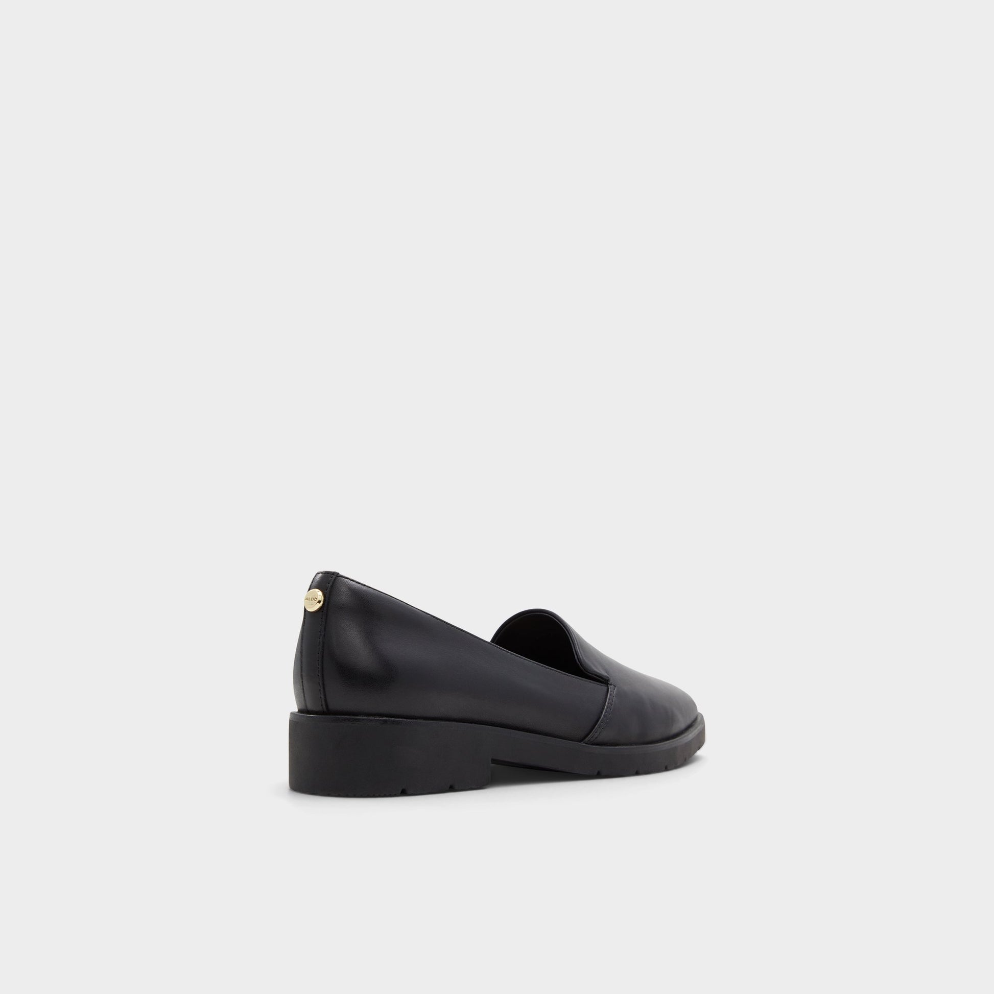 Three-quarter angle of Black Cherflex Loafer's back side