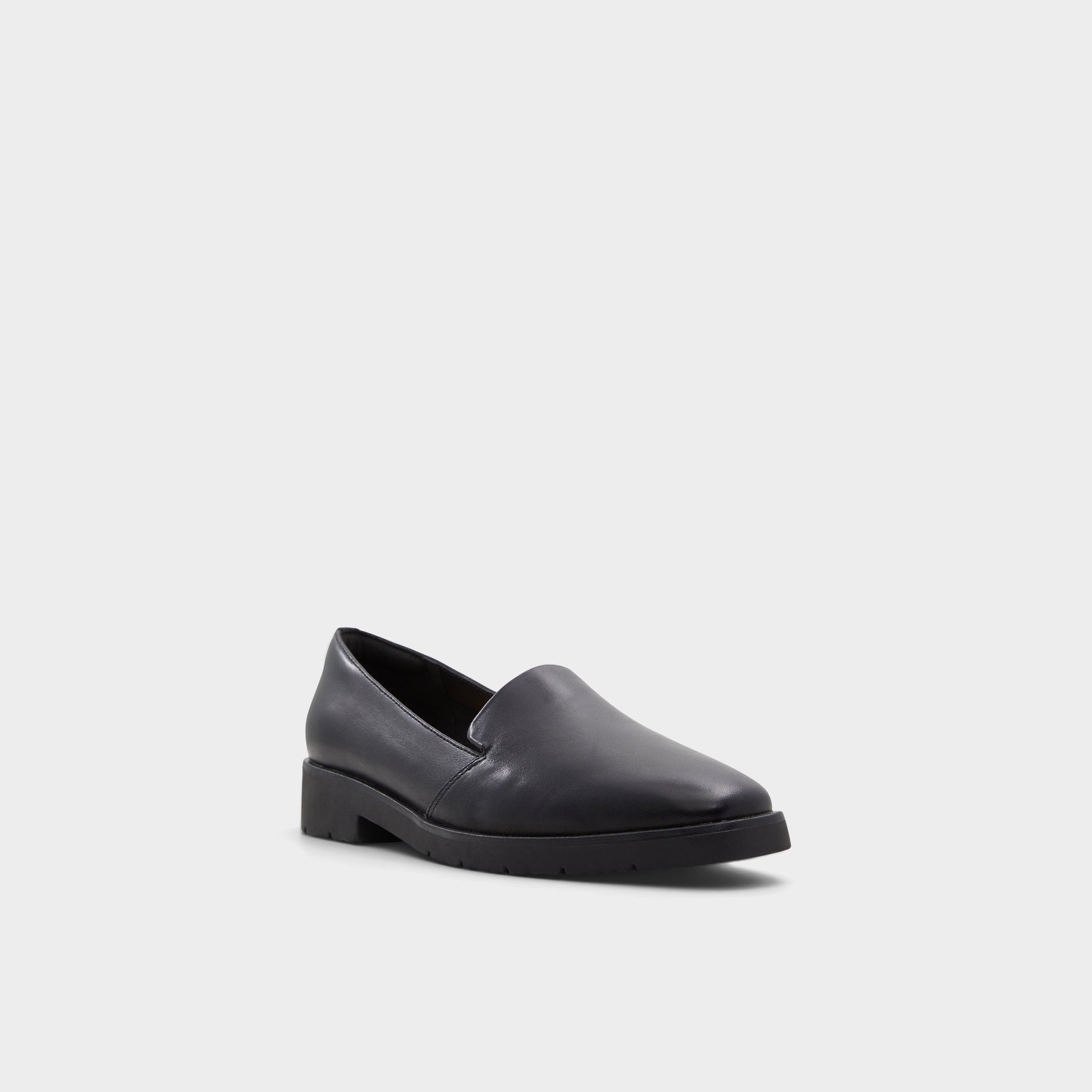 Three-quarter angle of Black Cherflex Loafer's front side