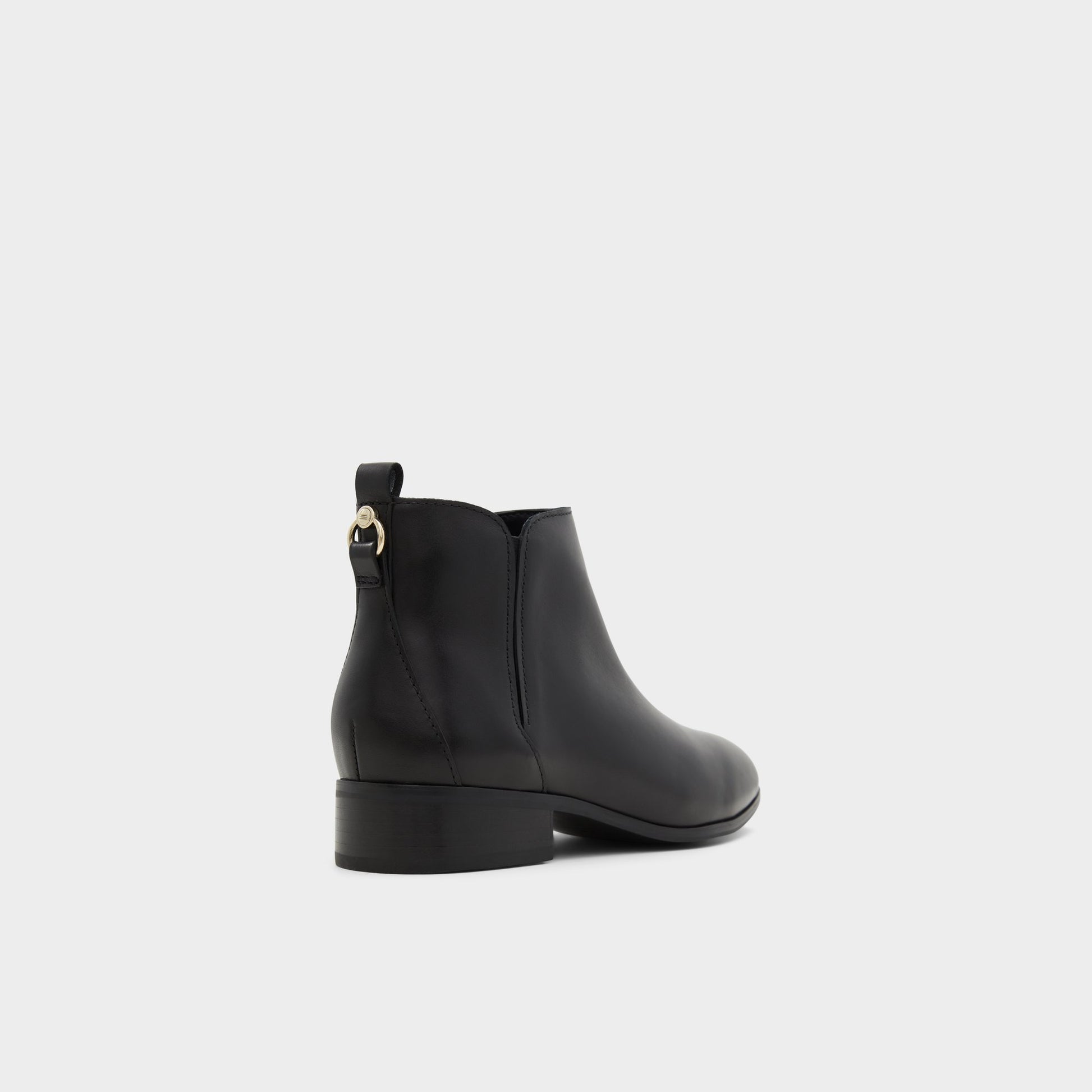 Three-quarter angle of Black Verity Chelsea boot's back side