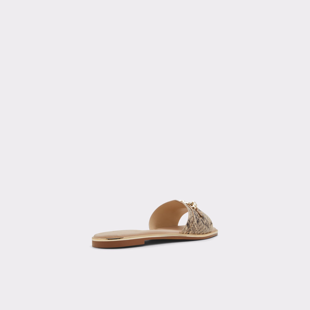 Three-quarter angle of Natural Jeannie Slide sandal's back side