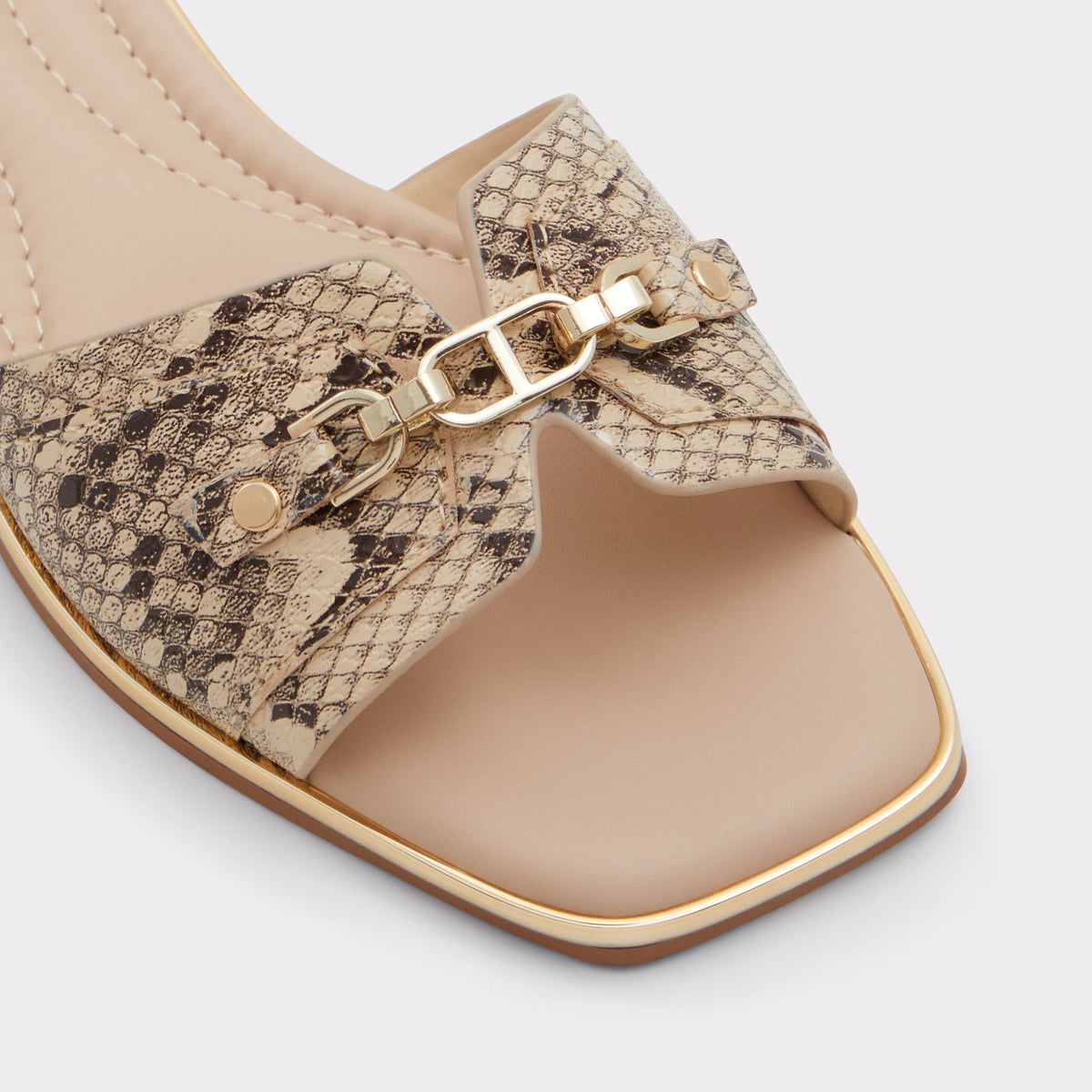 Close-up of the Natural Jeannie Slide sandal