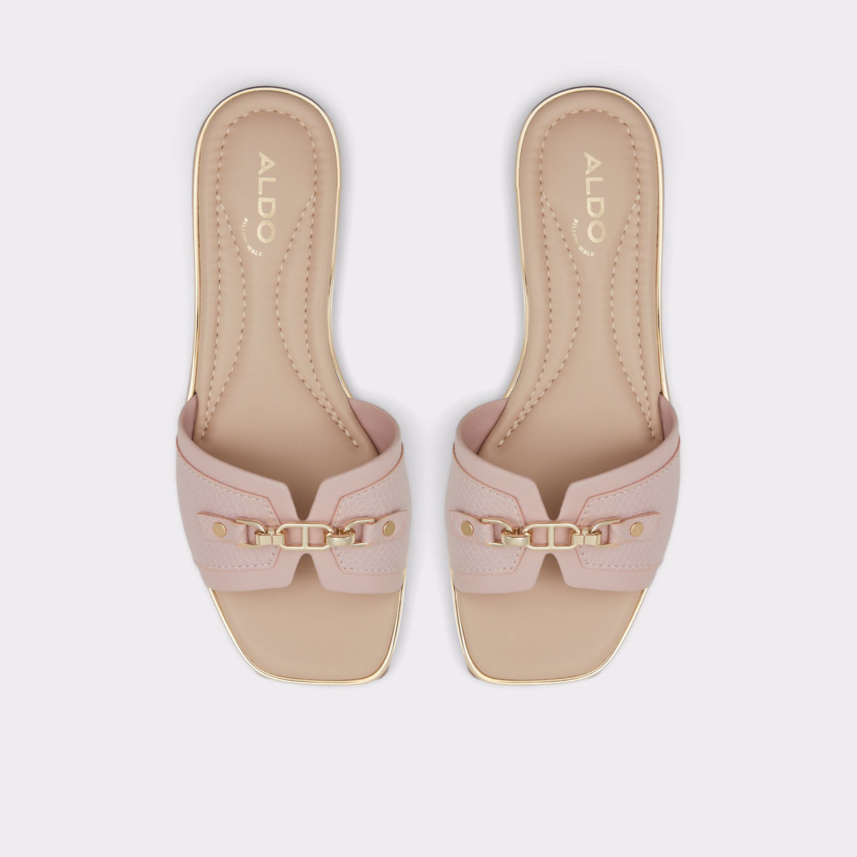 Top-down view of the Light Pink Jeannie Slide sandal