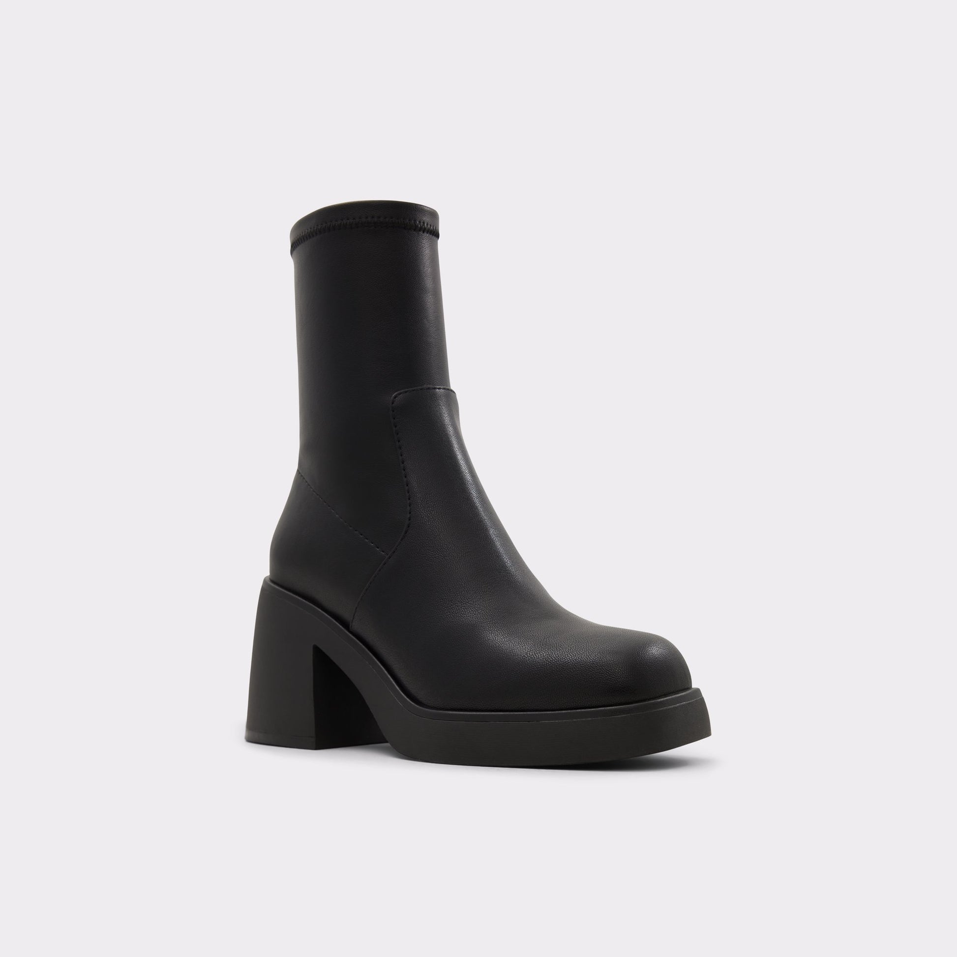 Three-quarter angle of Black Persona Ankle boot's front side