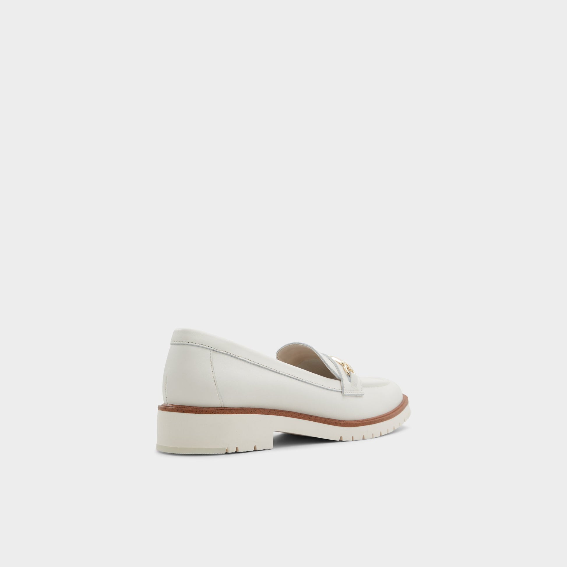 Three-quarter angle of Open White Ibraflex Loafer's back side