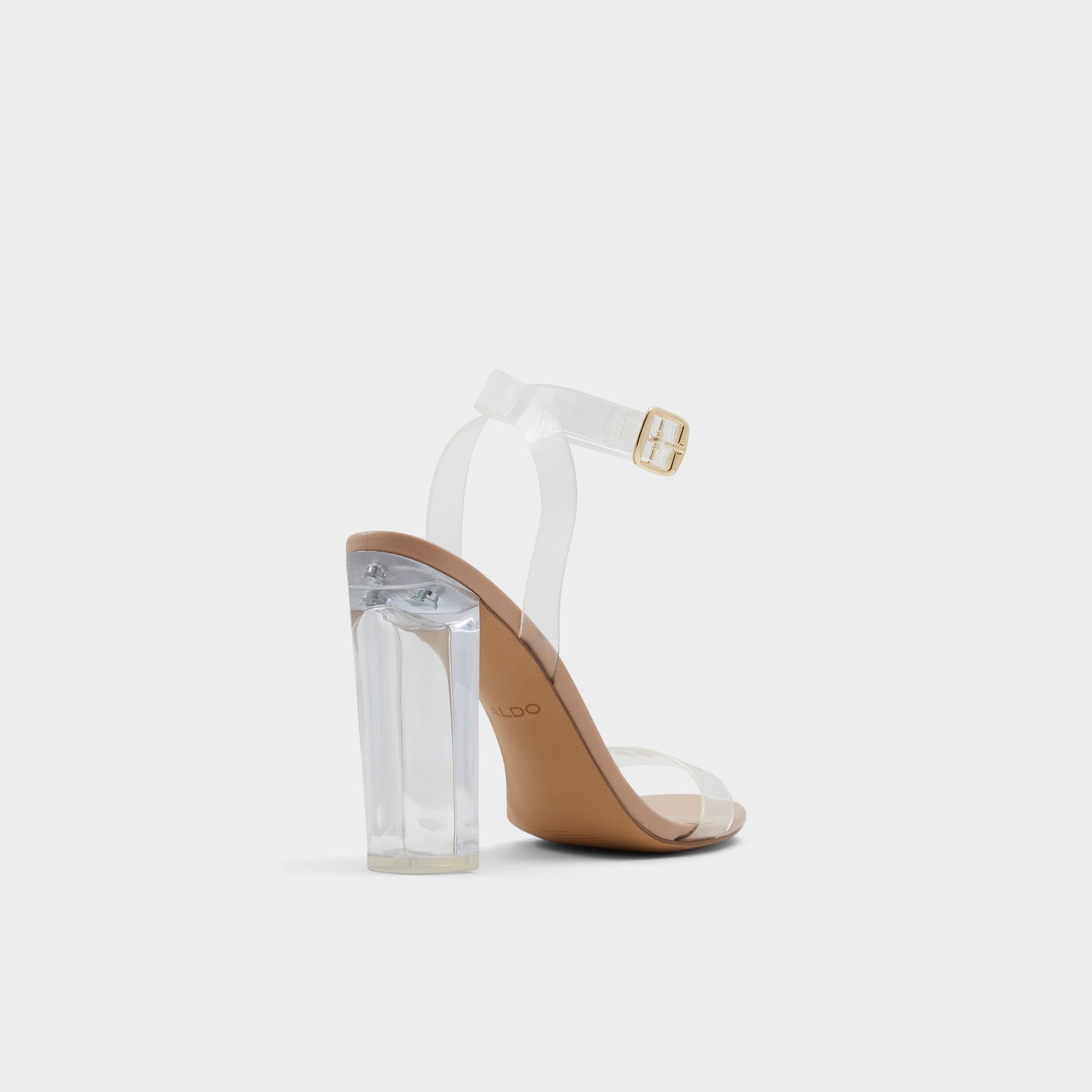 Three-quarter angle of Bone Aniwien Strappy heeled sandal's back side