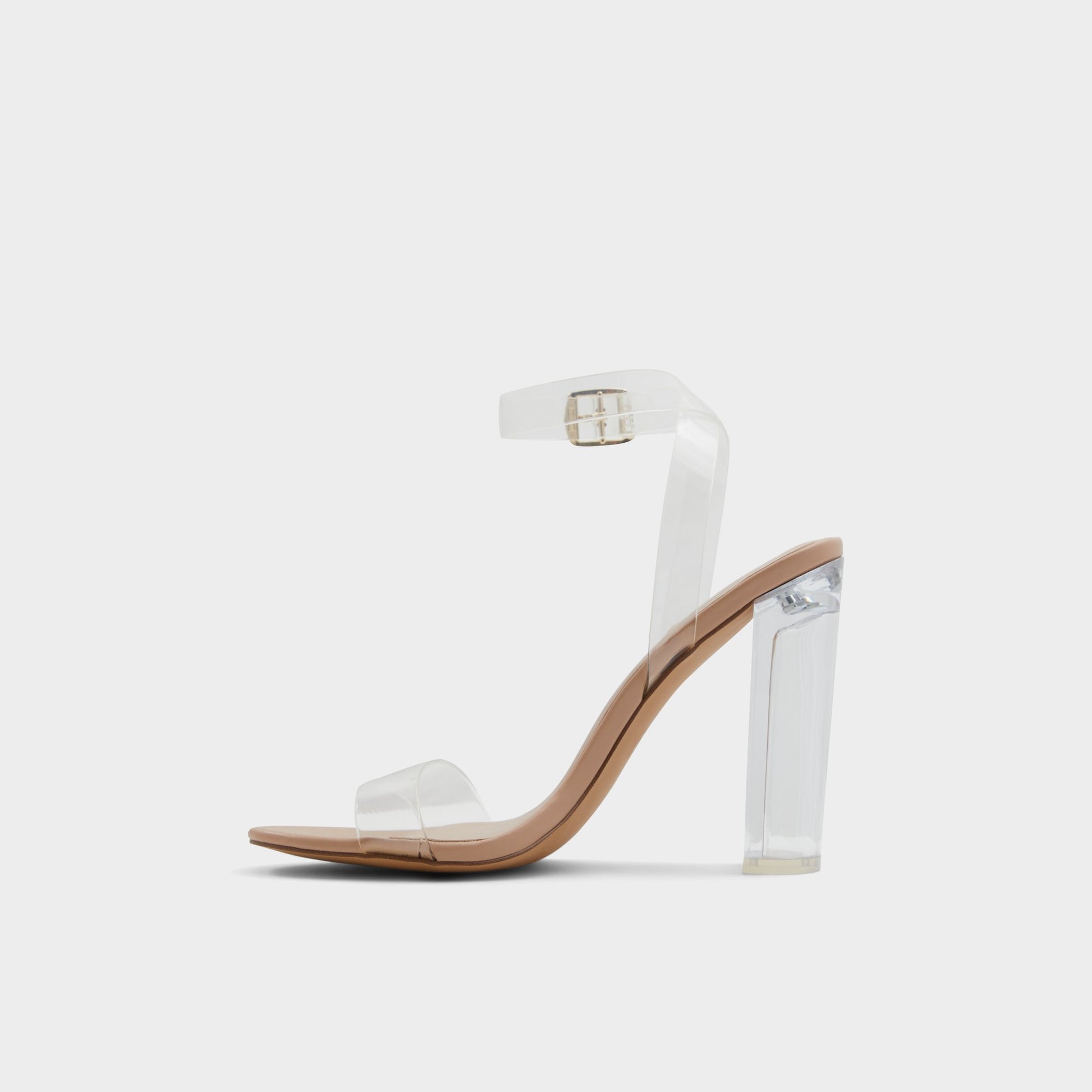 Side view of Bone Aniwien Strappy heeled sandal