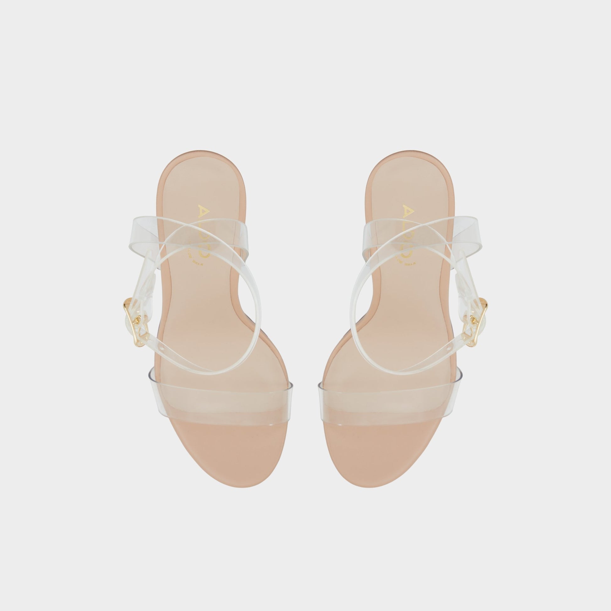 Top-down view of the Bone Aniwien Strappy heeled sandal