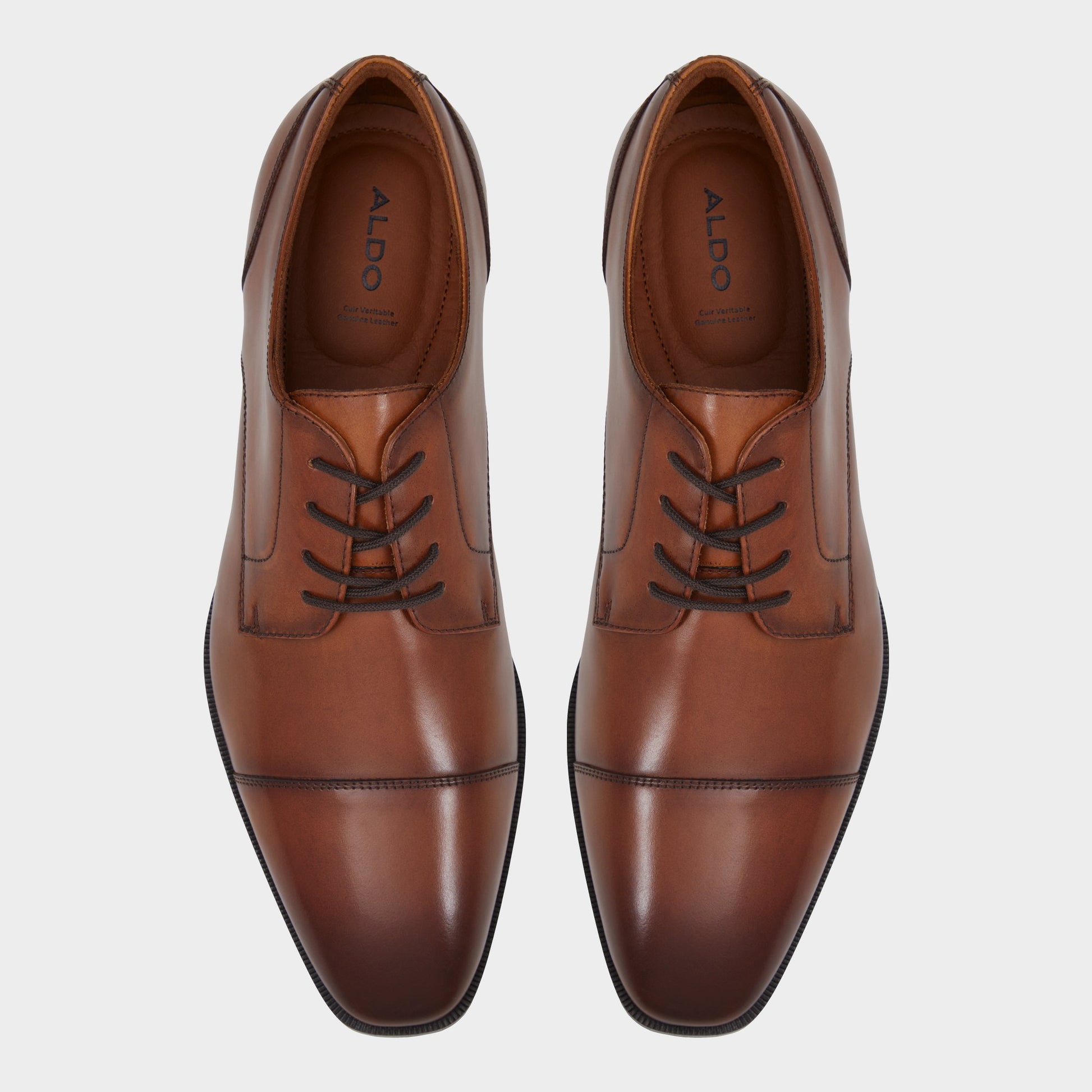 Top-down view of the Cognac Callahan Derby shoe