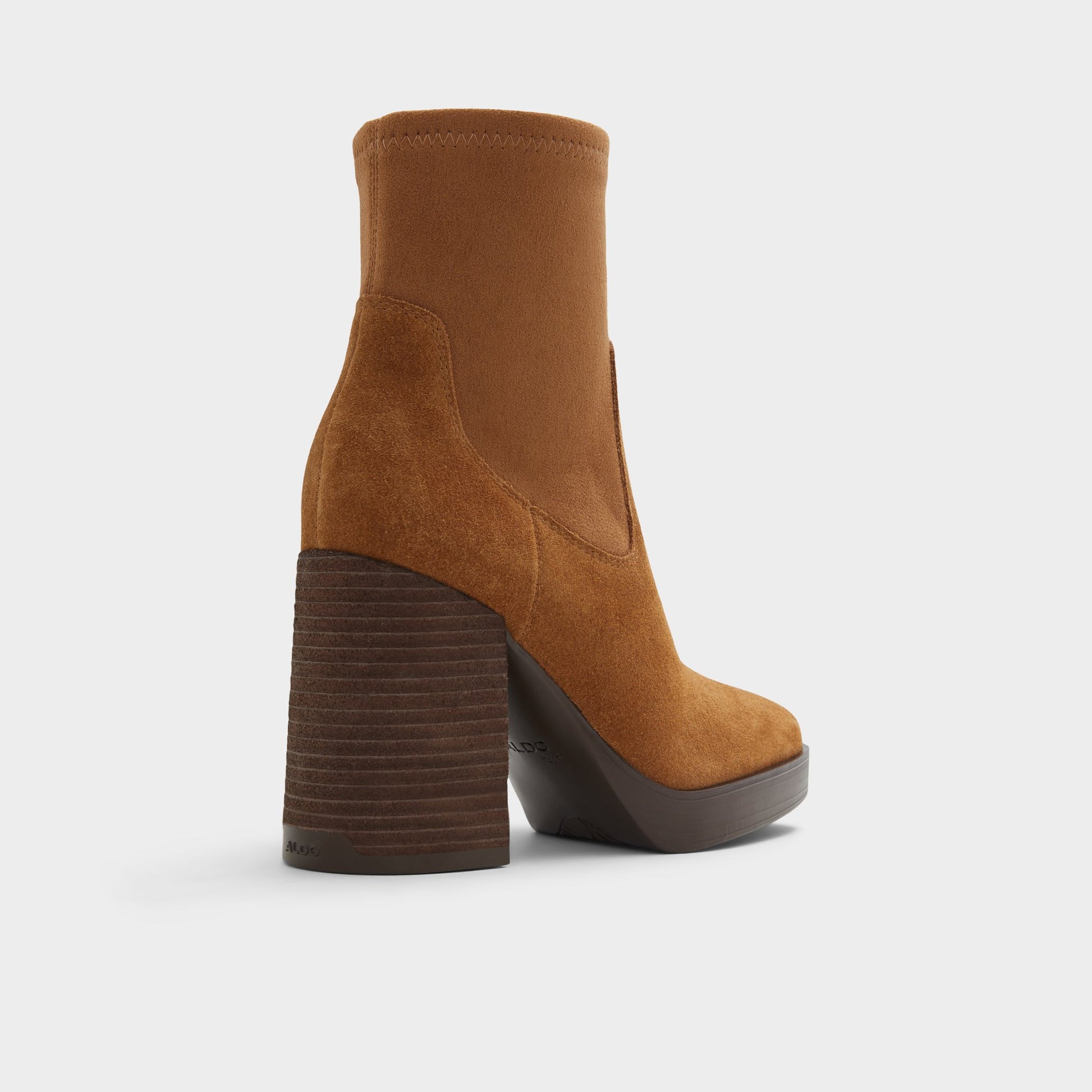 Three-quarter angle of Dark Brown Voss Ankle boot's back side