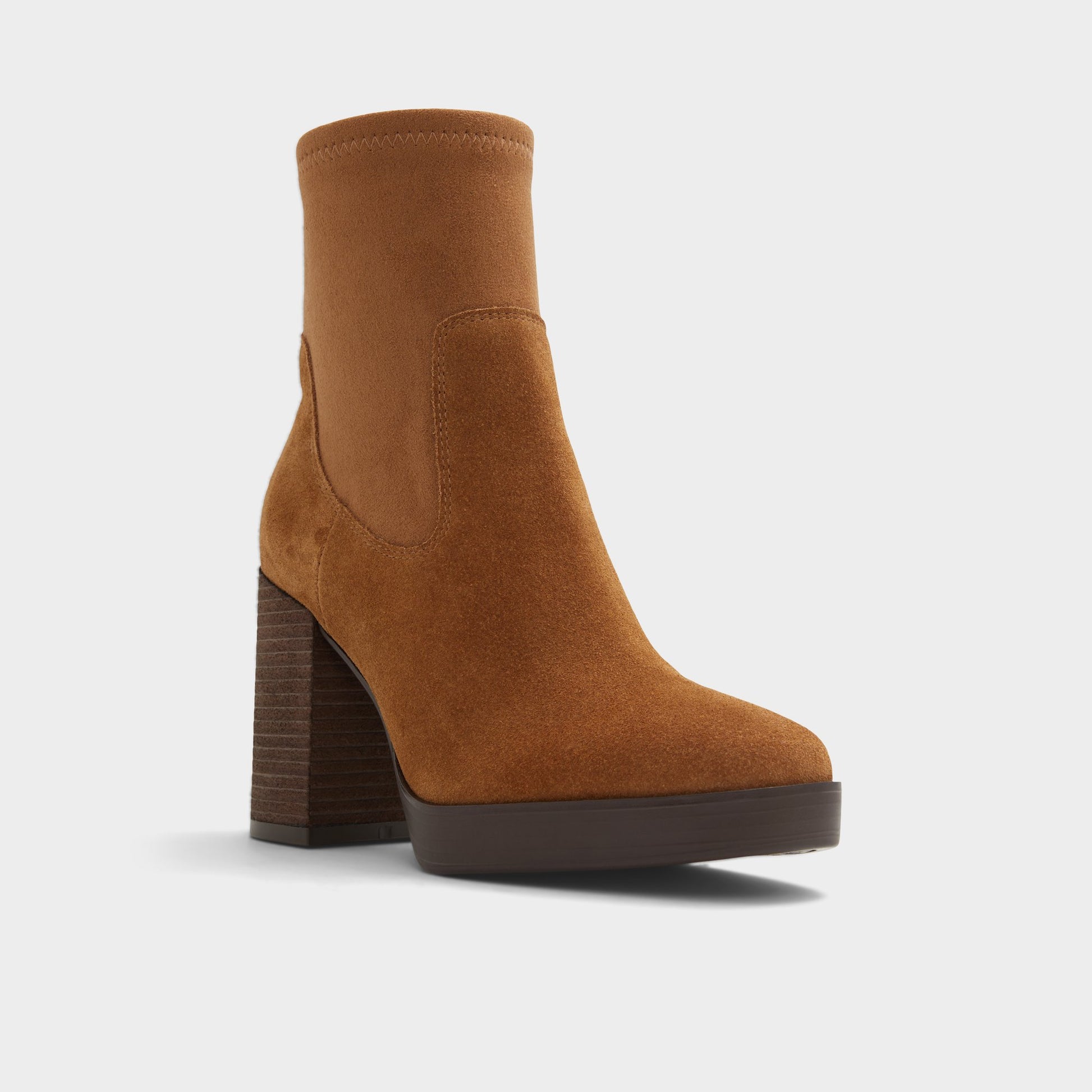 Three-quarter angle of Dark Brown Voss Ankle boot's front side