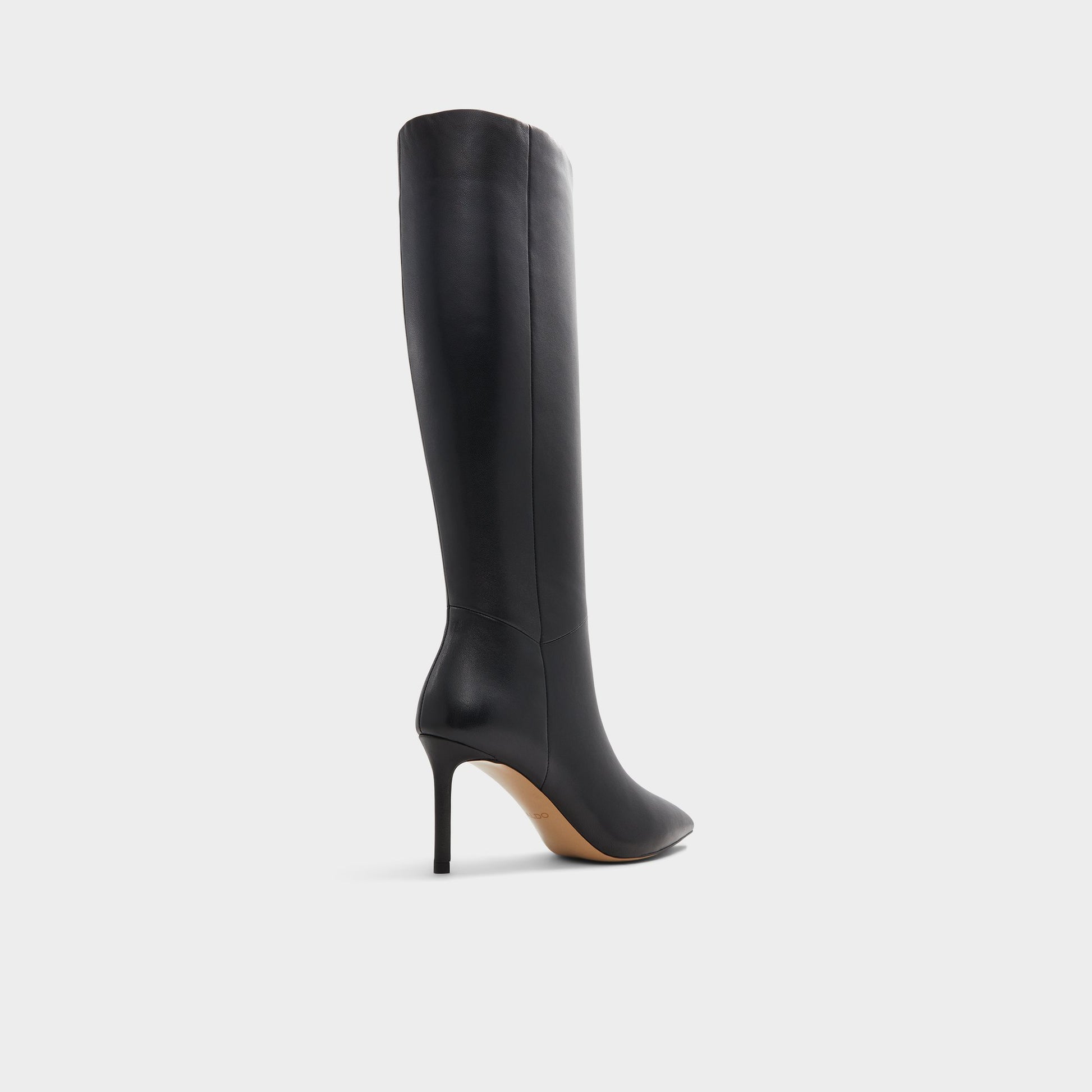 Three-quarter angle of Black Laroche Knee-high boot's back side