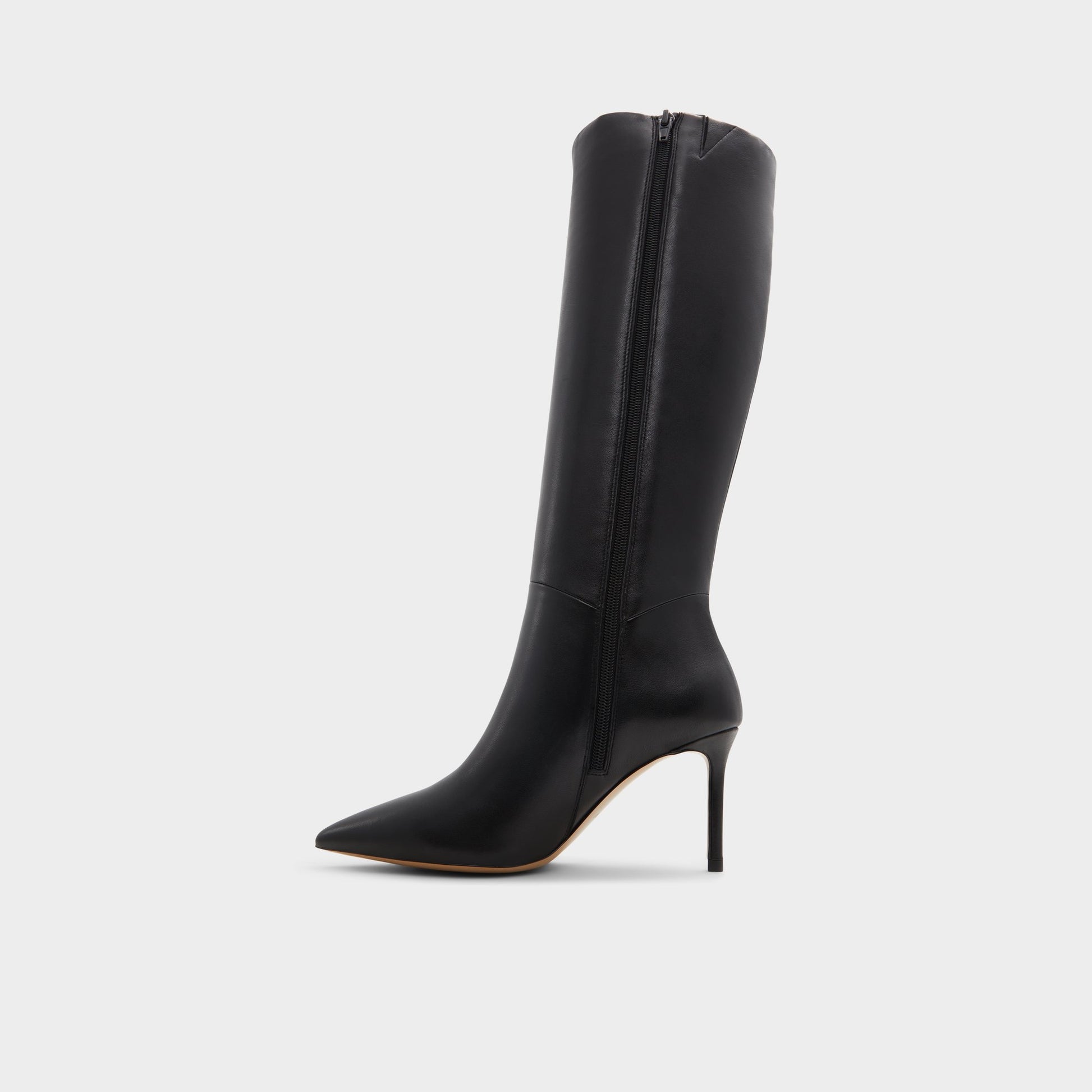 Side view of Black Laroche Knee-high boot