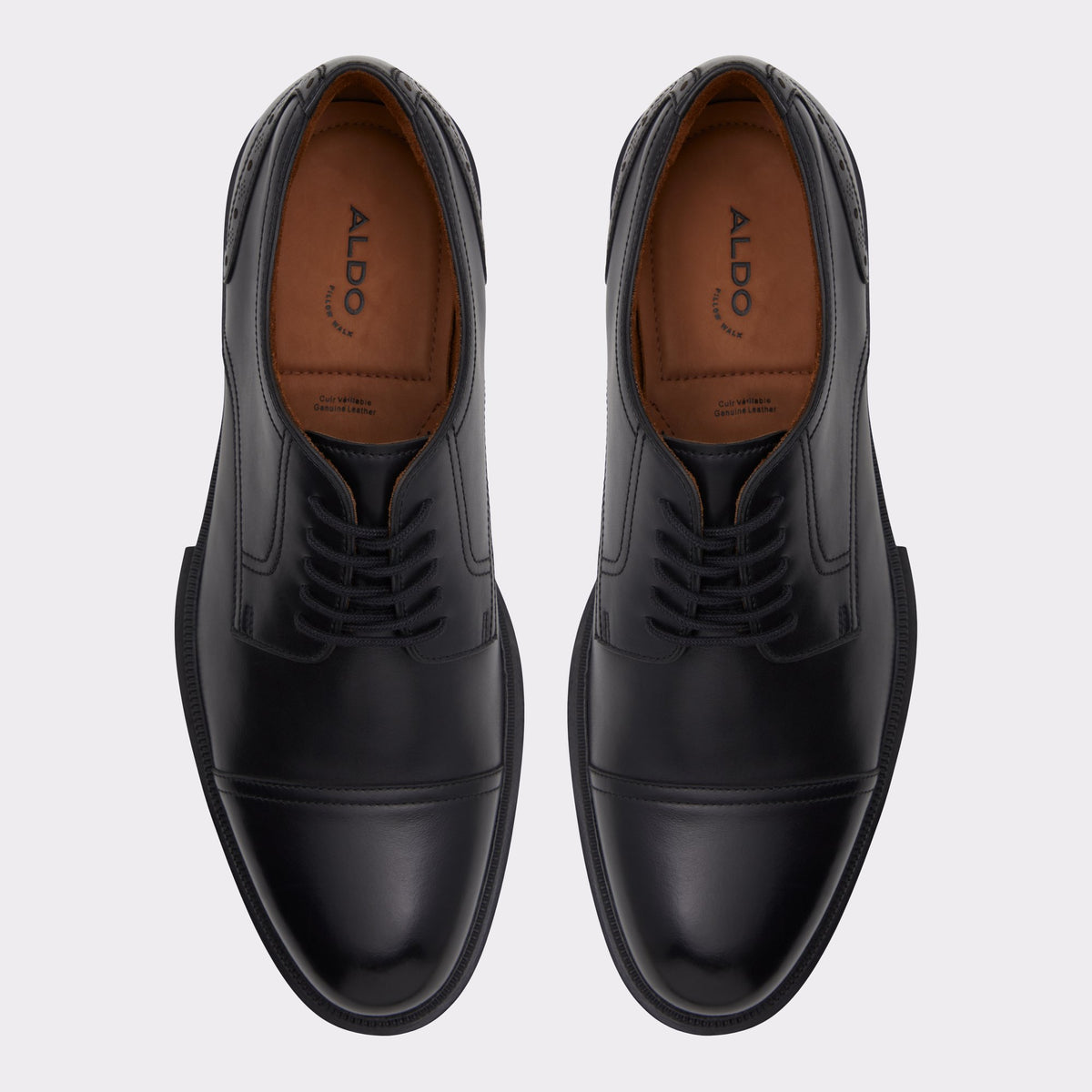Vue de dessus de la Noir Geller Chaussure Oxford