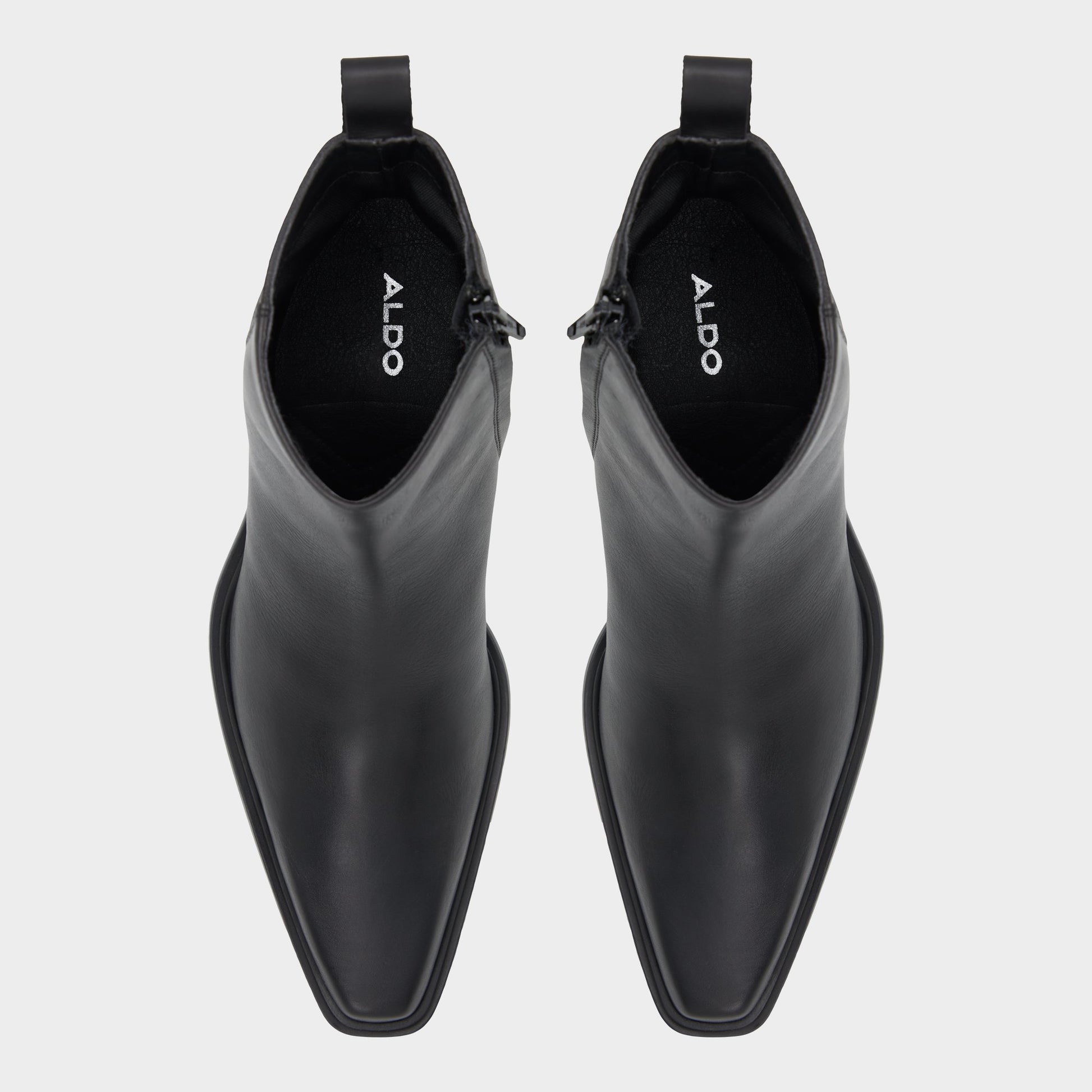 Top-down view of the Open Black Zappa Ankle boot