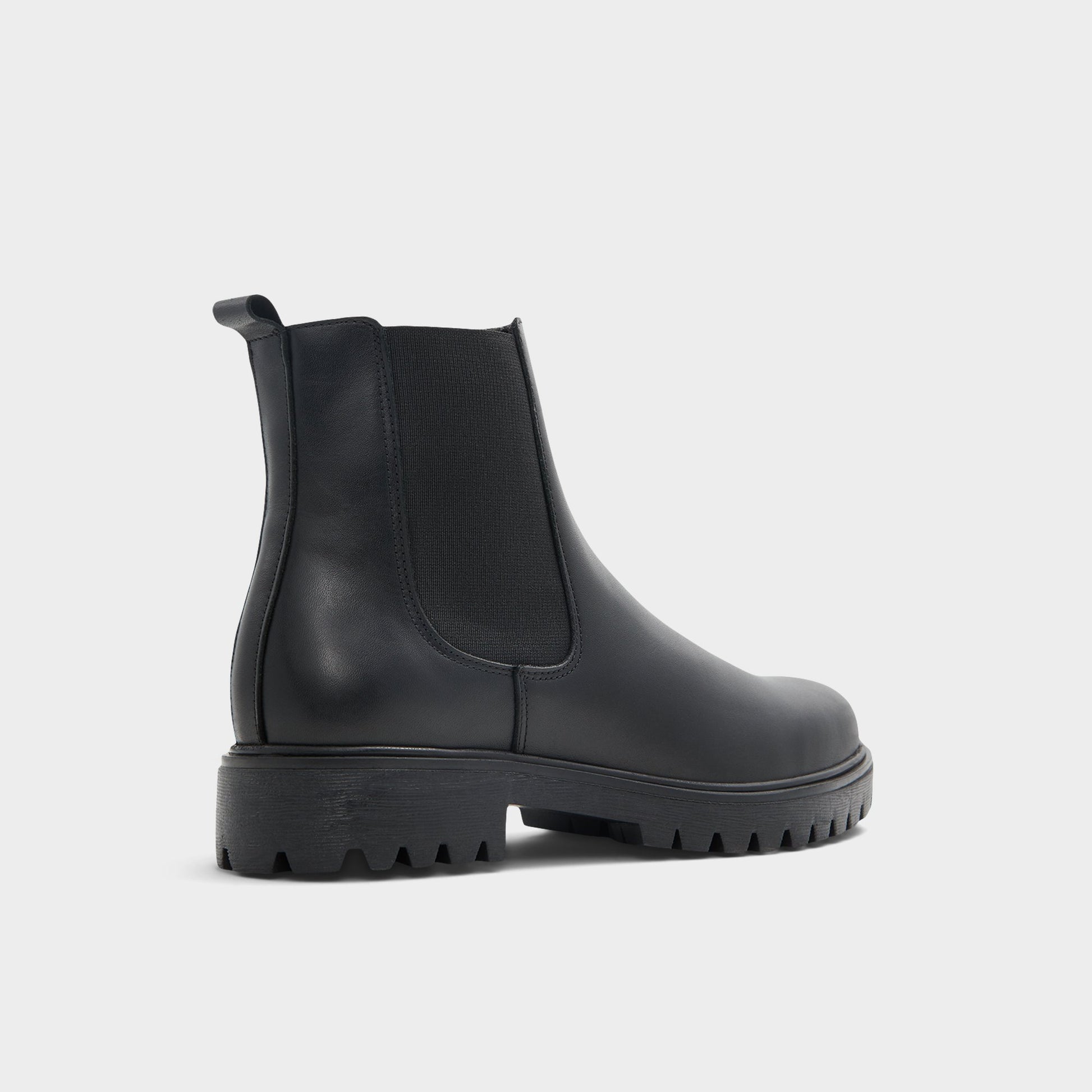 Three-quarter angle of Black Adalitlan Chelsea boot's back side