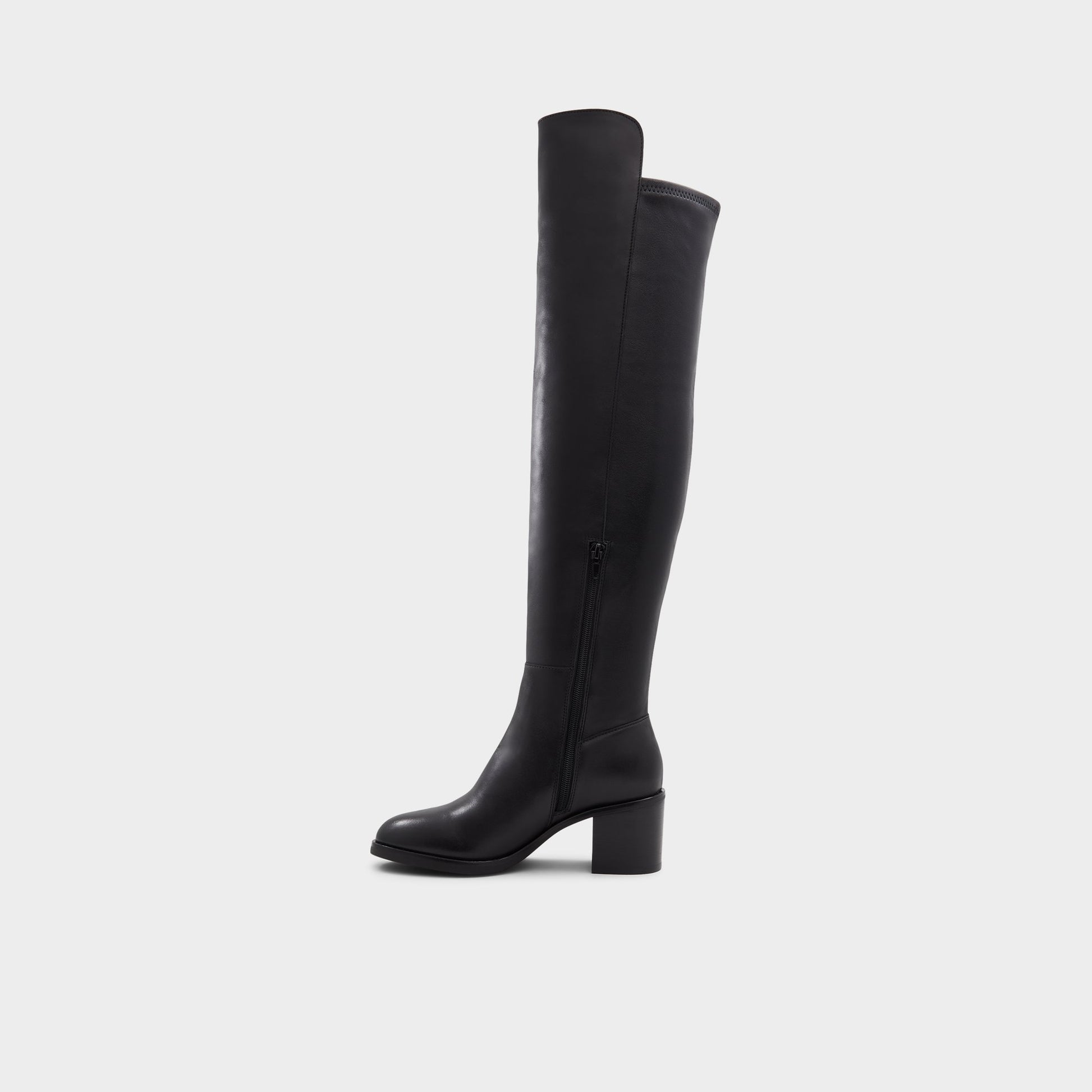 Side view of Black Aalinah Knee-high boot