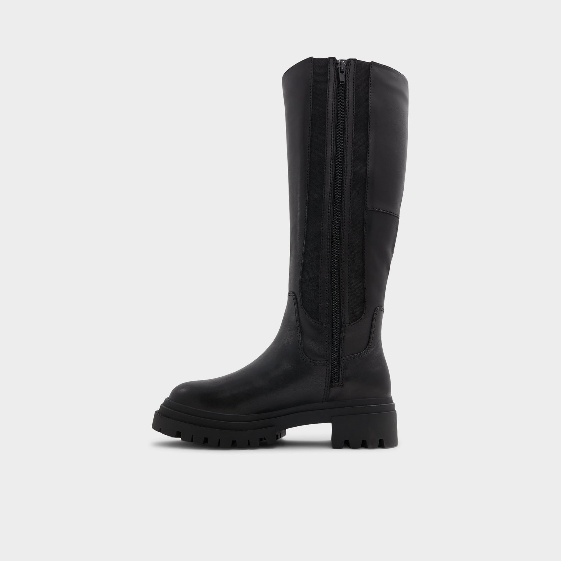 Side view of Black Sometta Knee-high boot