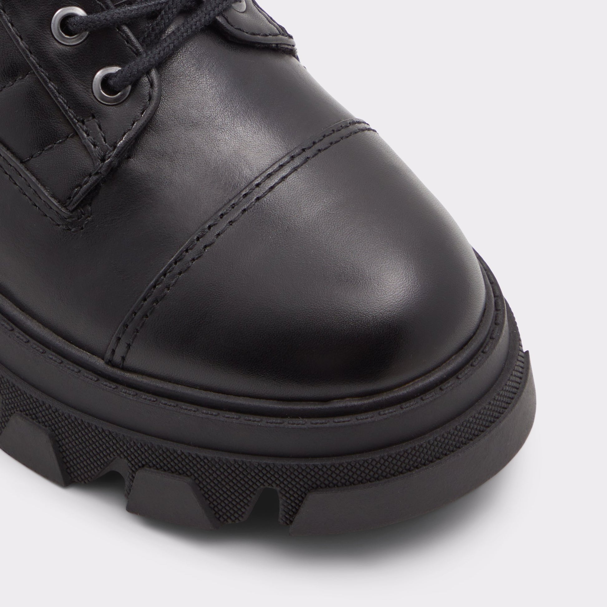 Close-up of the Black Montrose Combat ankle boot